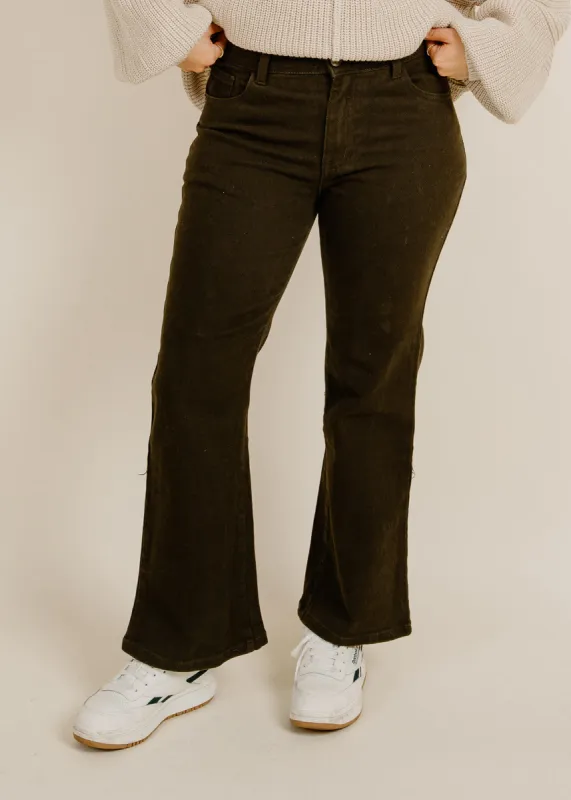 Freya Jeans - Dark Olive sold by Vinnie Louise