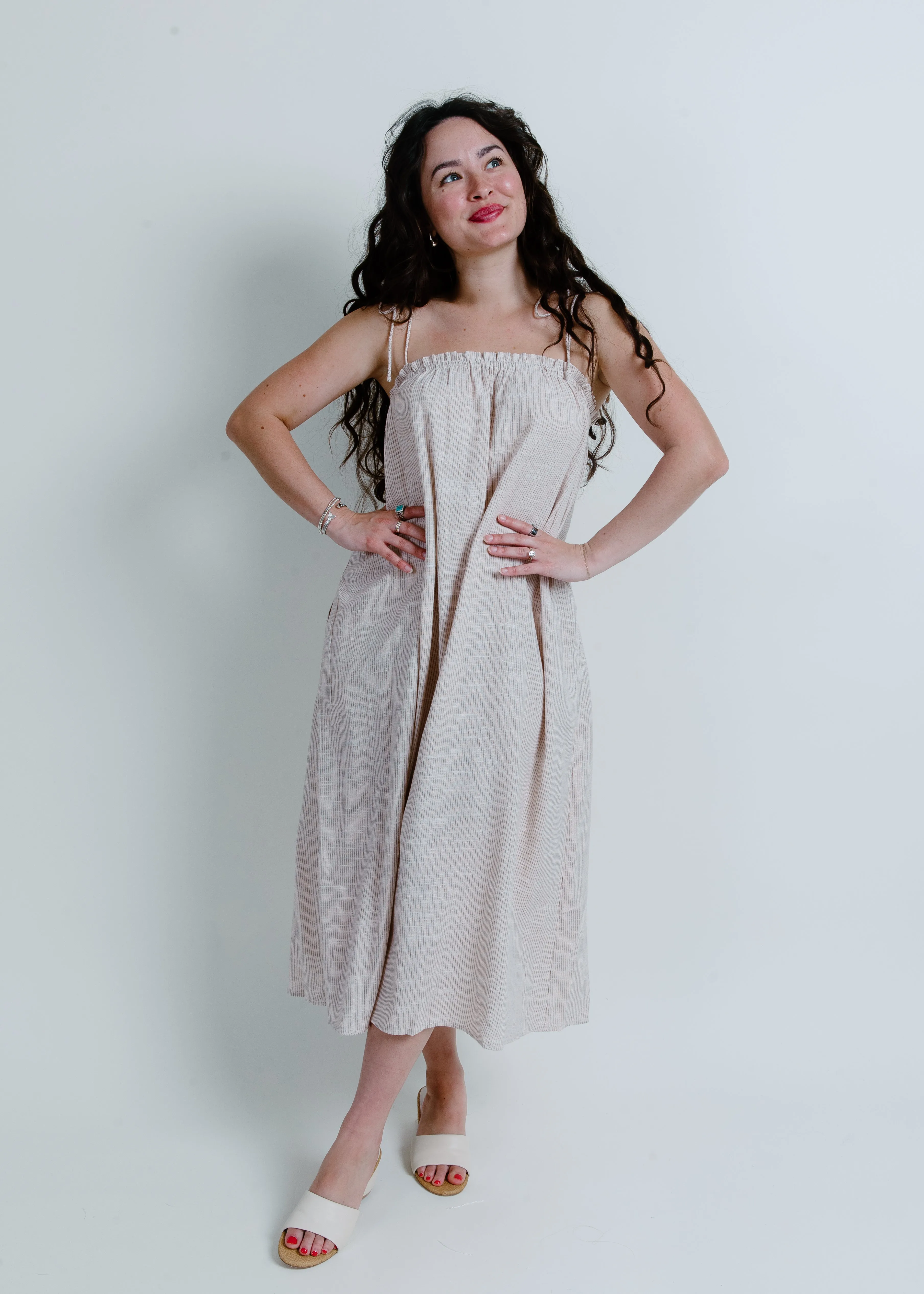 High Tides Tie Strap Midi Dress - Cream sold by Vinnie Louise product image thumbnail 3