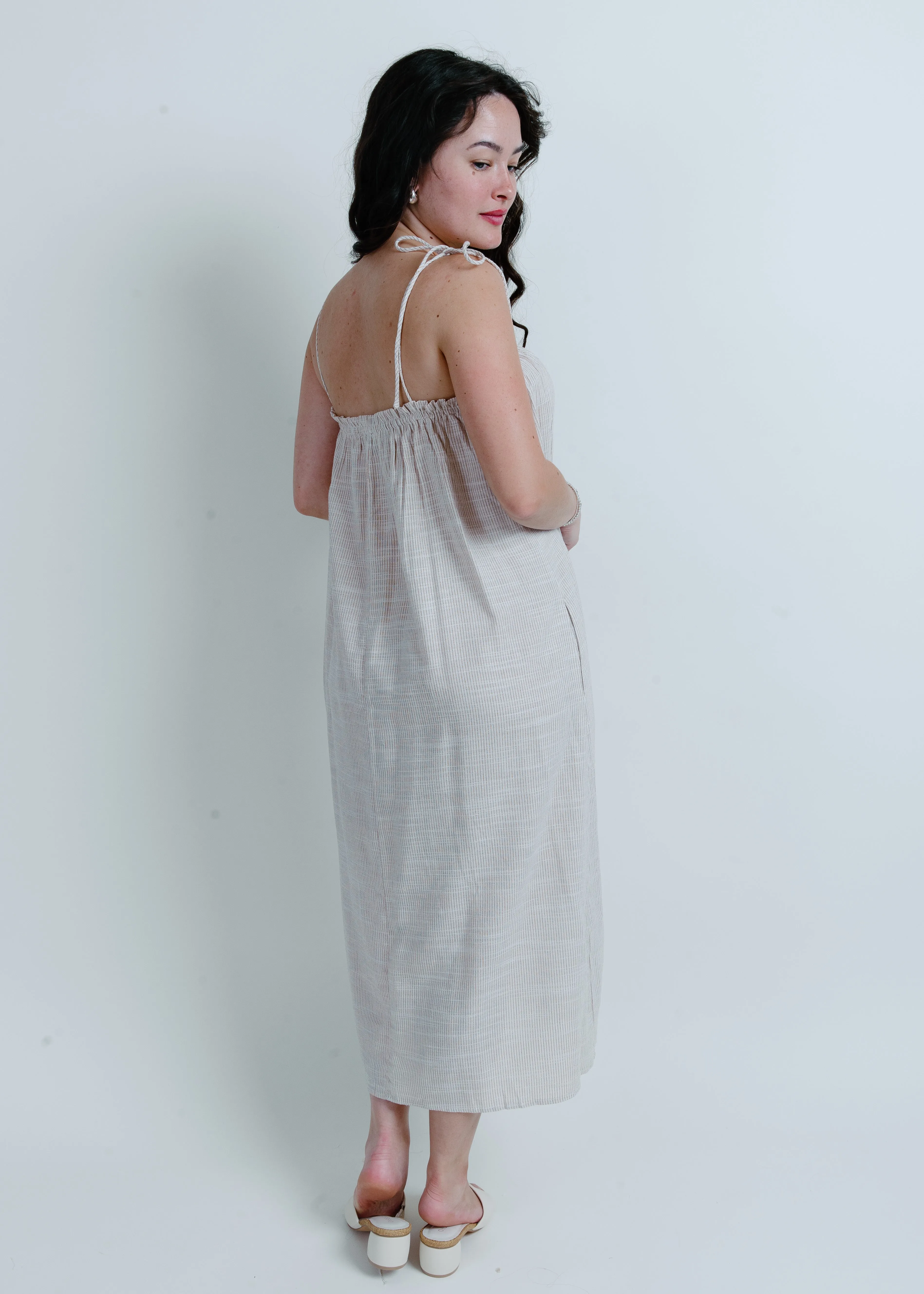 High Tides Tie Strap Midi Dress - Cream sold by Vinnie Louise product image thumbnail 2