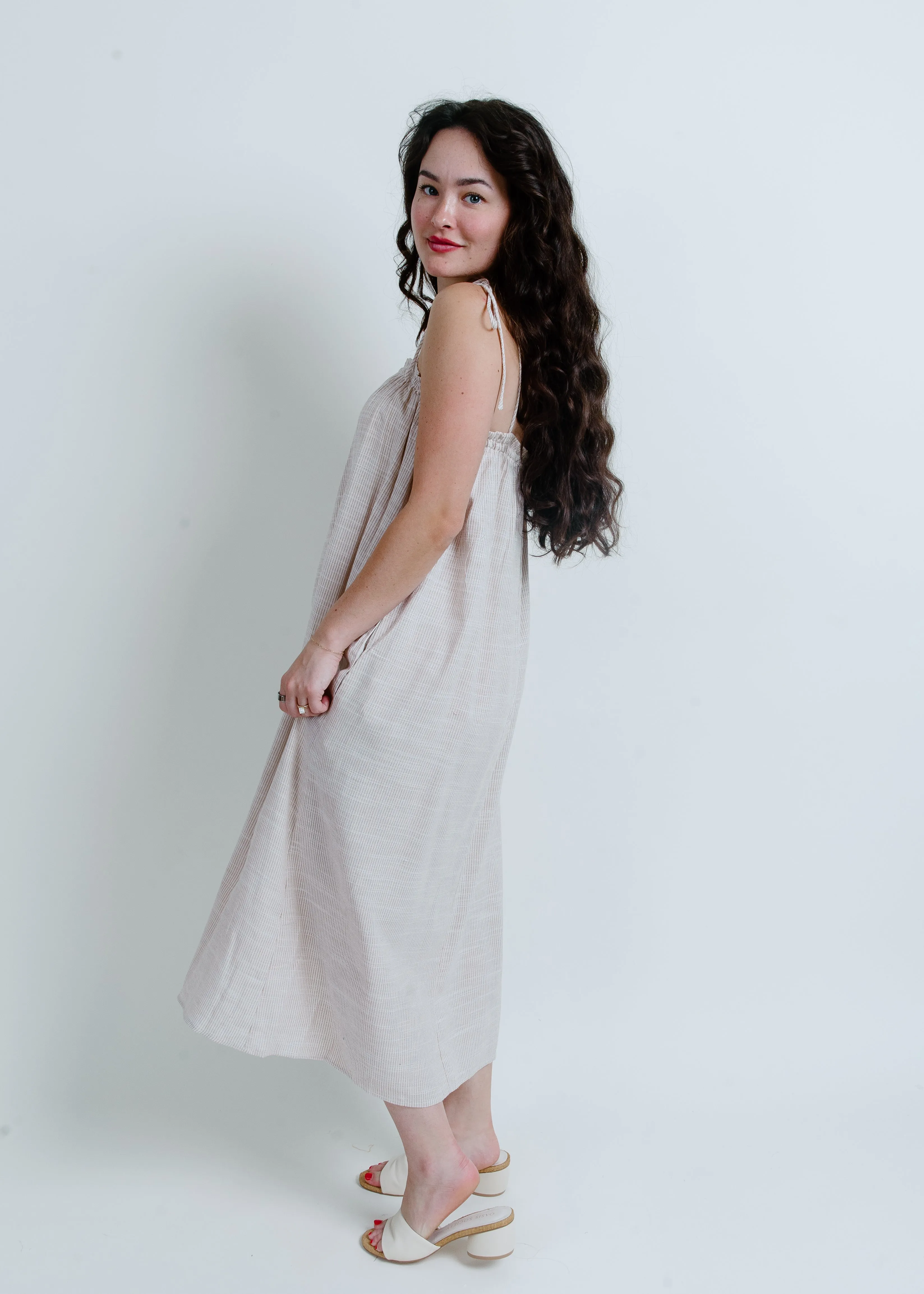 High Tides Tie Strap Midi Dress - Cream sold by Vinnie Louise product image thumbnail 4