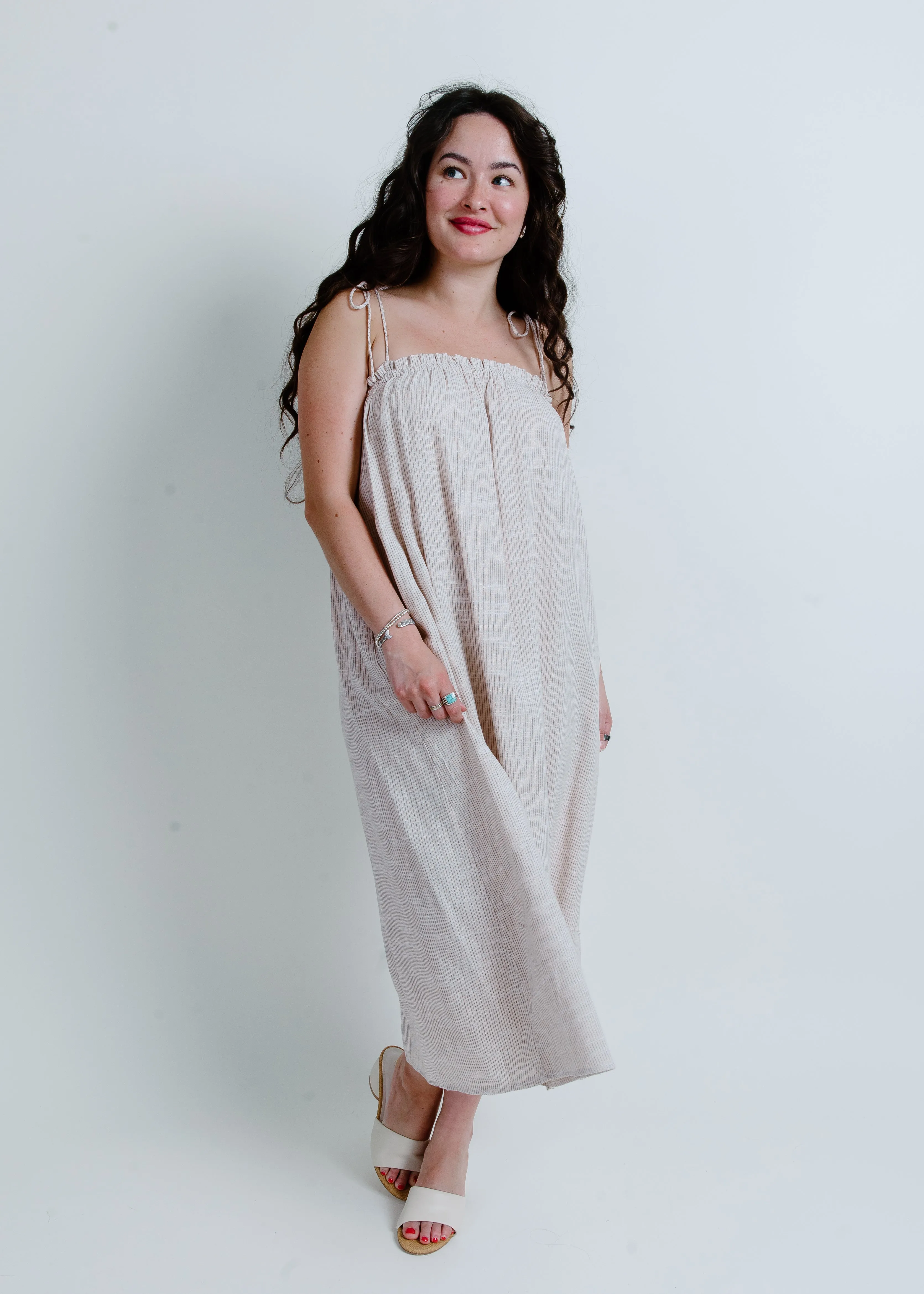 High Tides Tie Strap Midi Dress - Cream sold by Vinnie Louise product image thumbnail 5