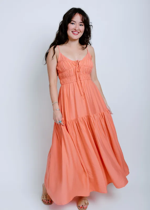 Waverly Midi Dress - Coral sold by Vinnie Louise
