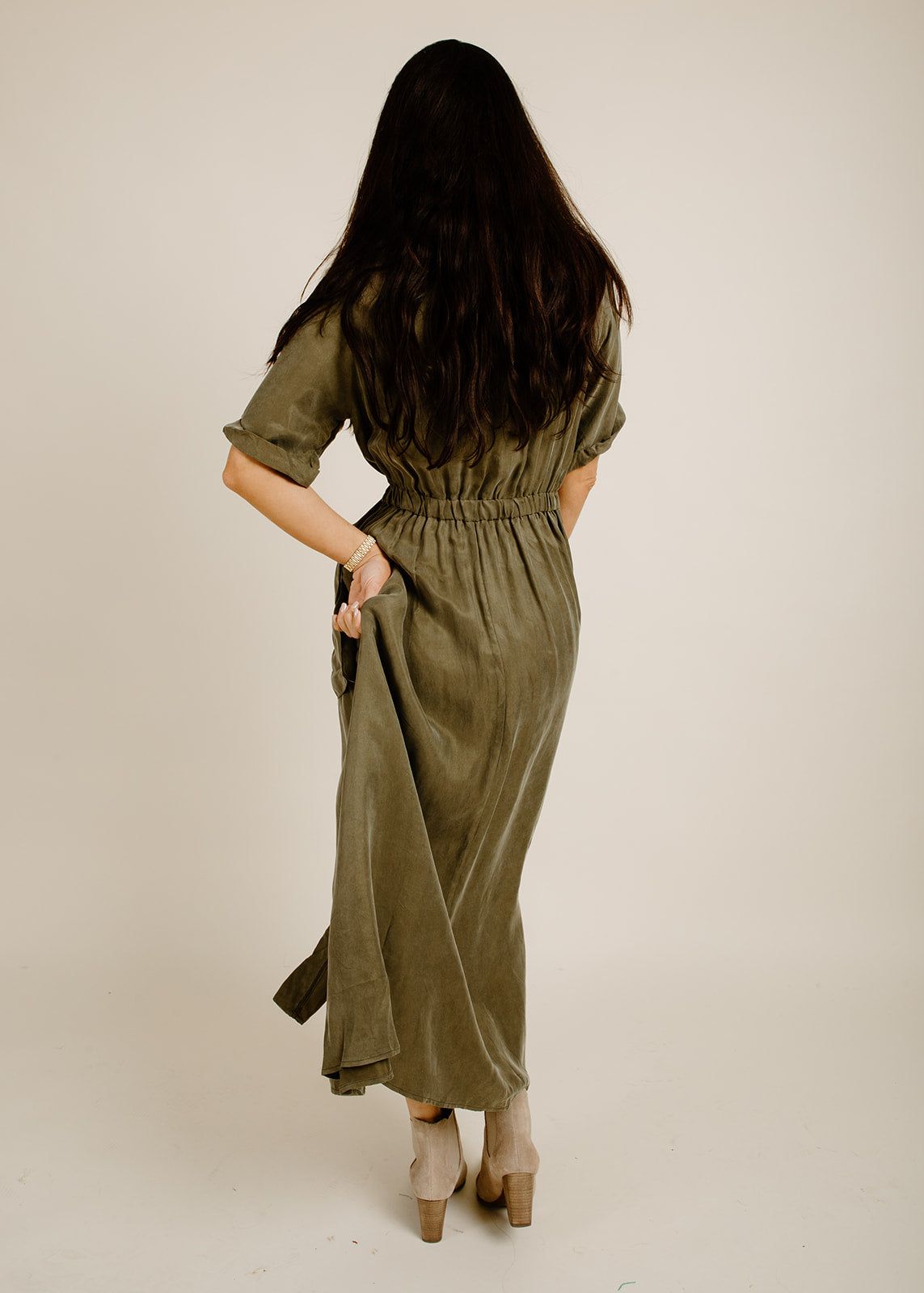 Millie Midi Dress - Olive sold by Vinnie Louise product image thumbnail 4