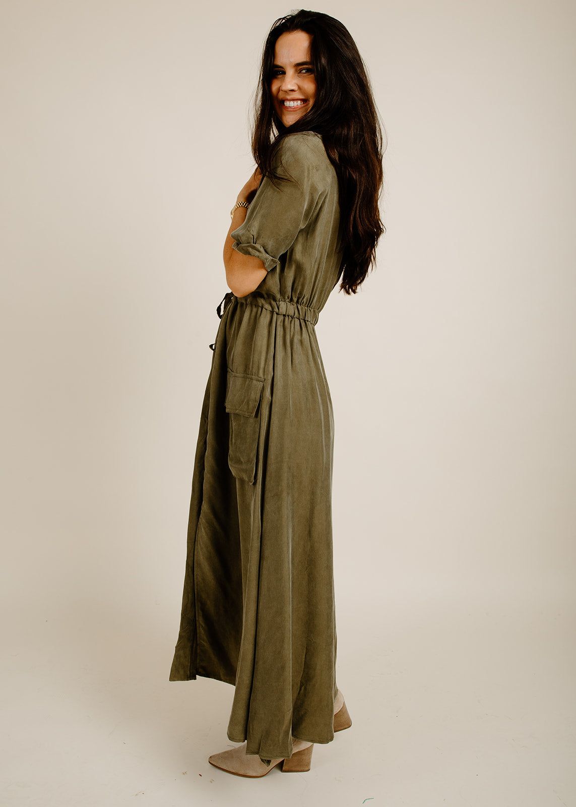 Millie Midi Dress - Olive sold by Vinnie Louise product image thumbnail 3