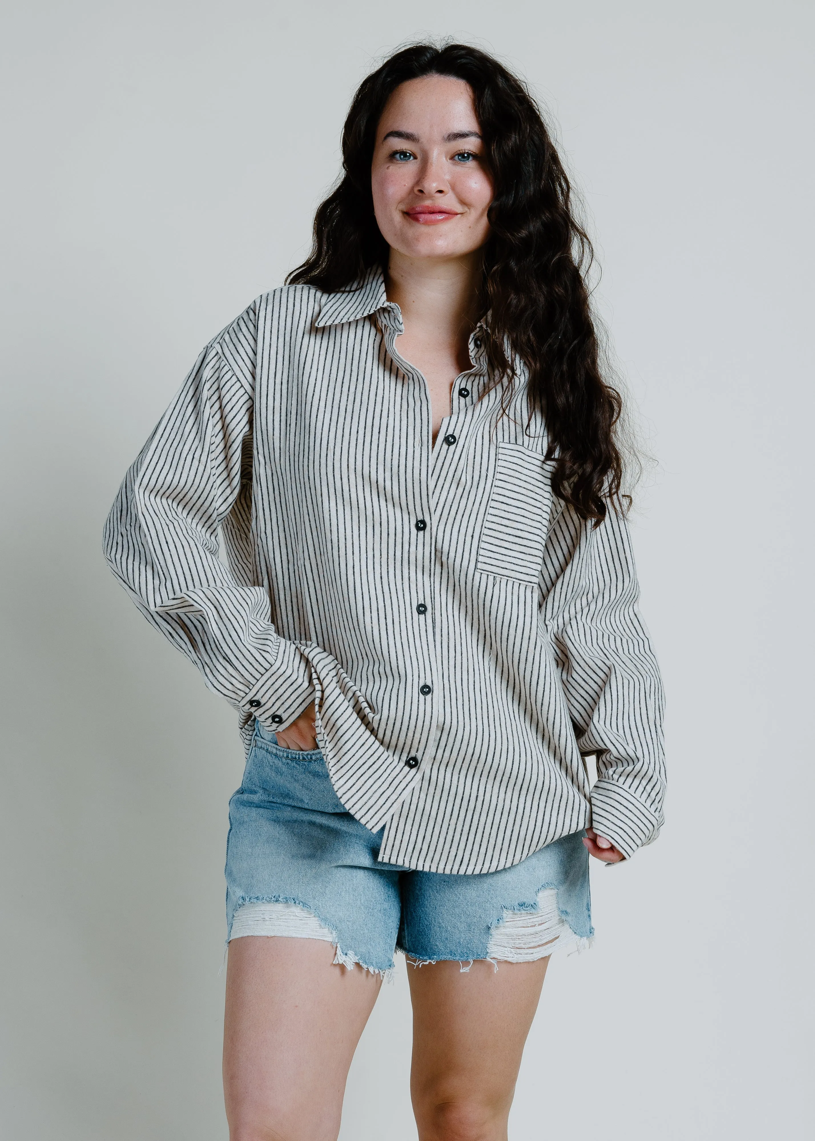 Carolyn Button Down Shirt - Natural sold by Vinnie Louise product image thumbnail 2