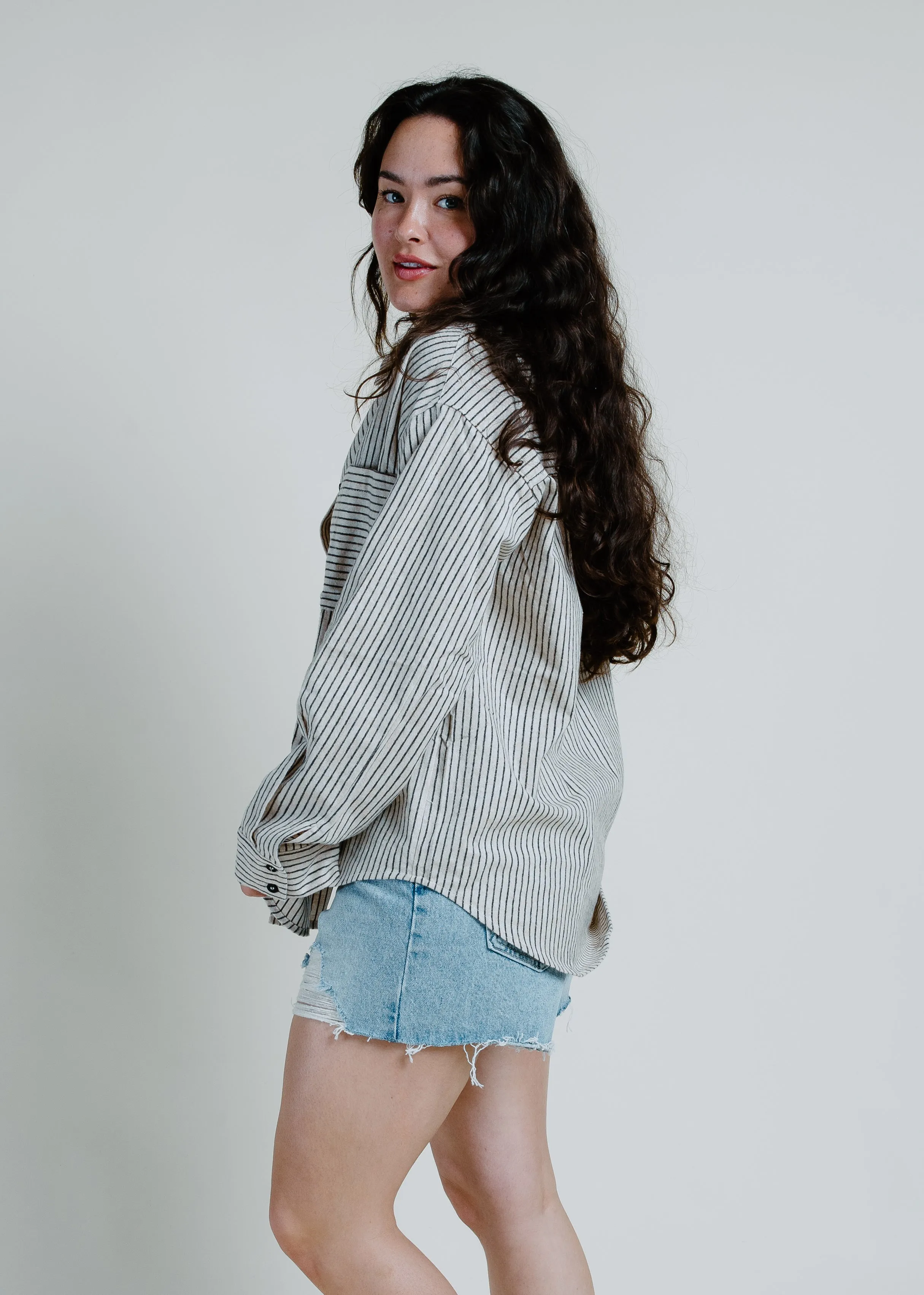 Carolyn Button Down Shirt - Natural sold by Vinnie Louise product image thumbnail 4