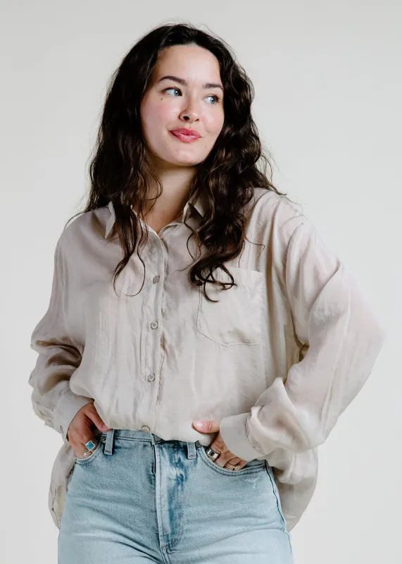 Harper Button Down - Taupe made by By Together