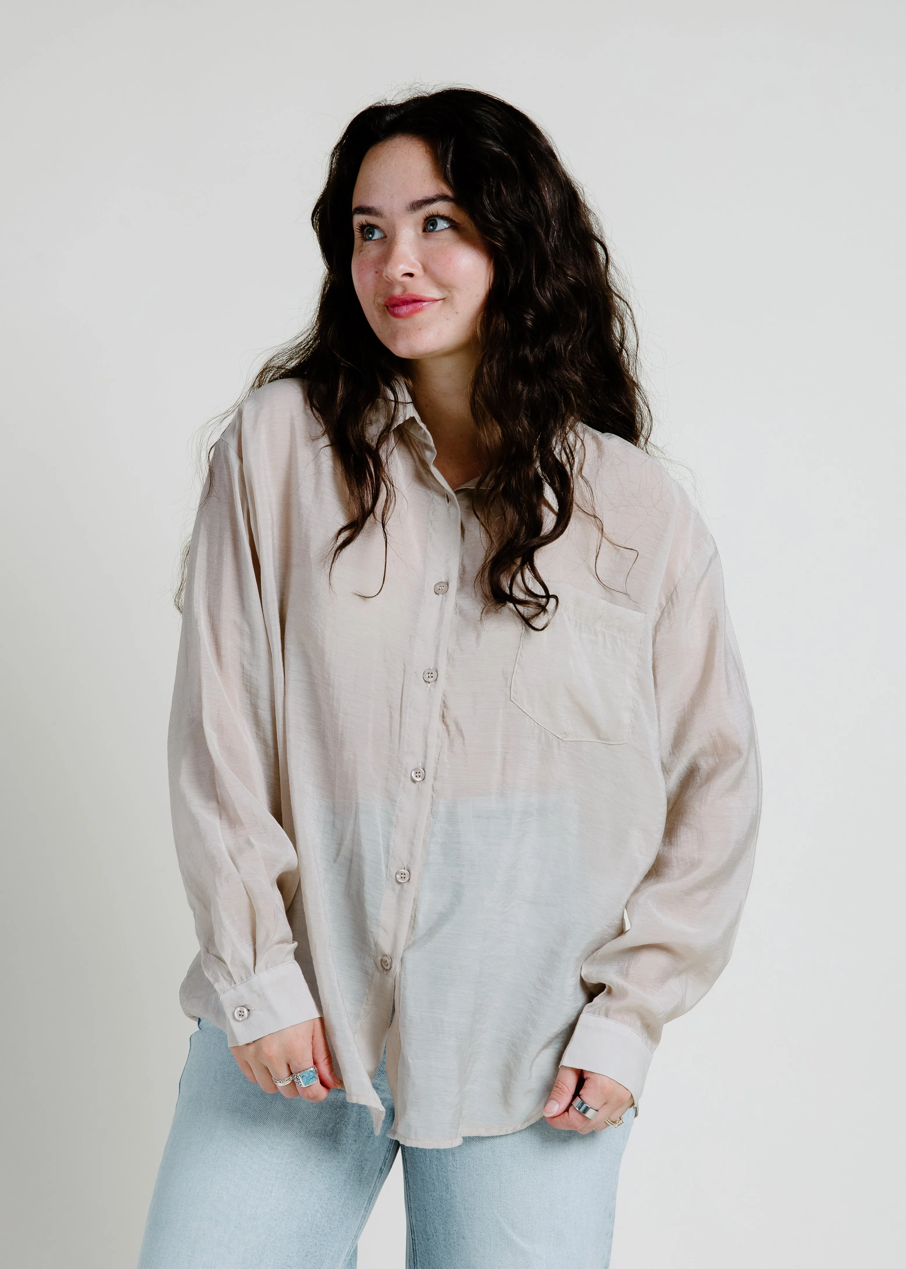 Harper Button Down - Taupe sold by Vinnie Louise product image thumbnail 2