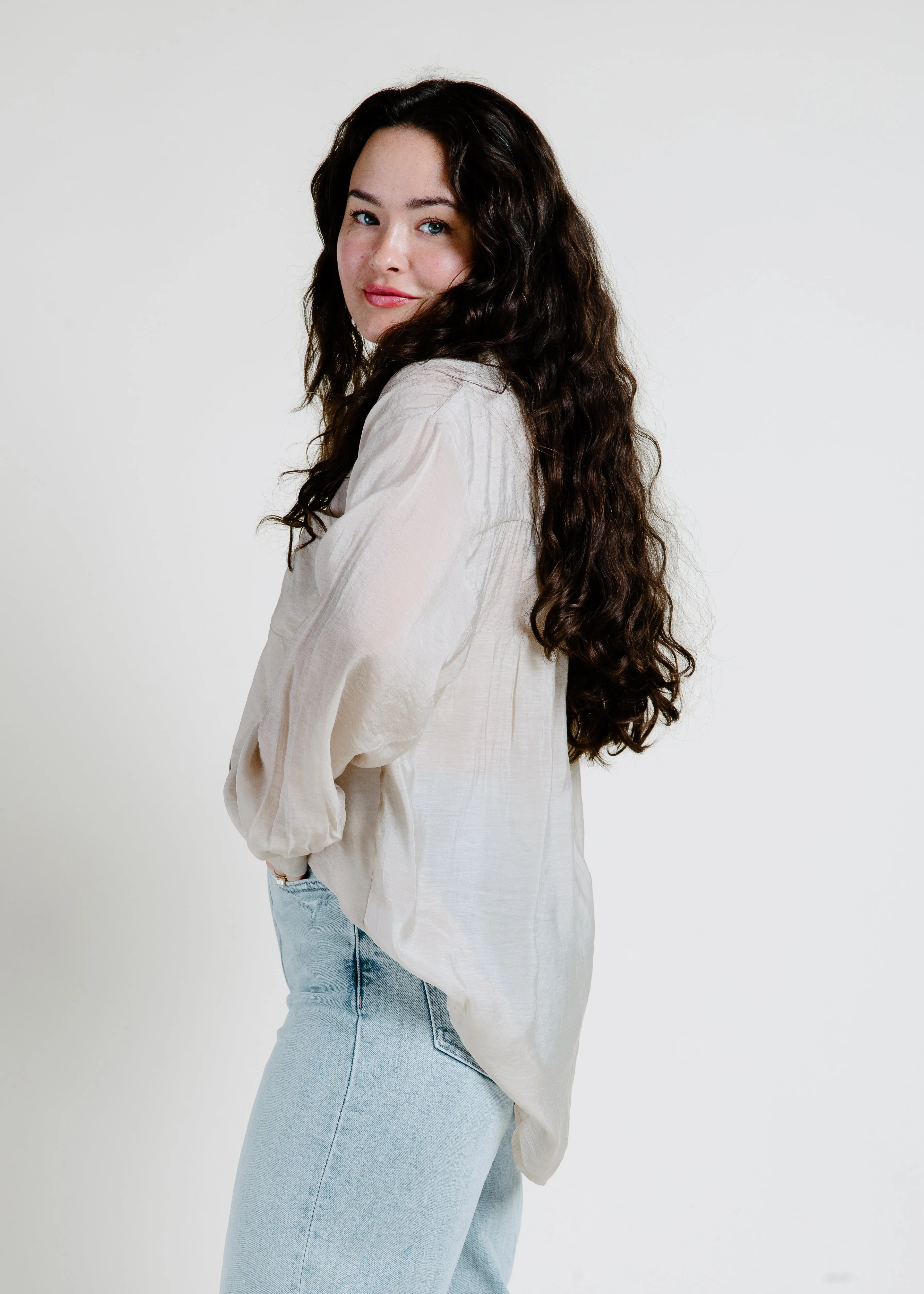 Harper Button Down - Taupe sold by Vinnie Louise product image thumbnail 4