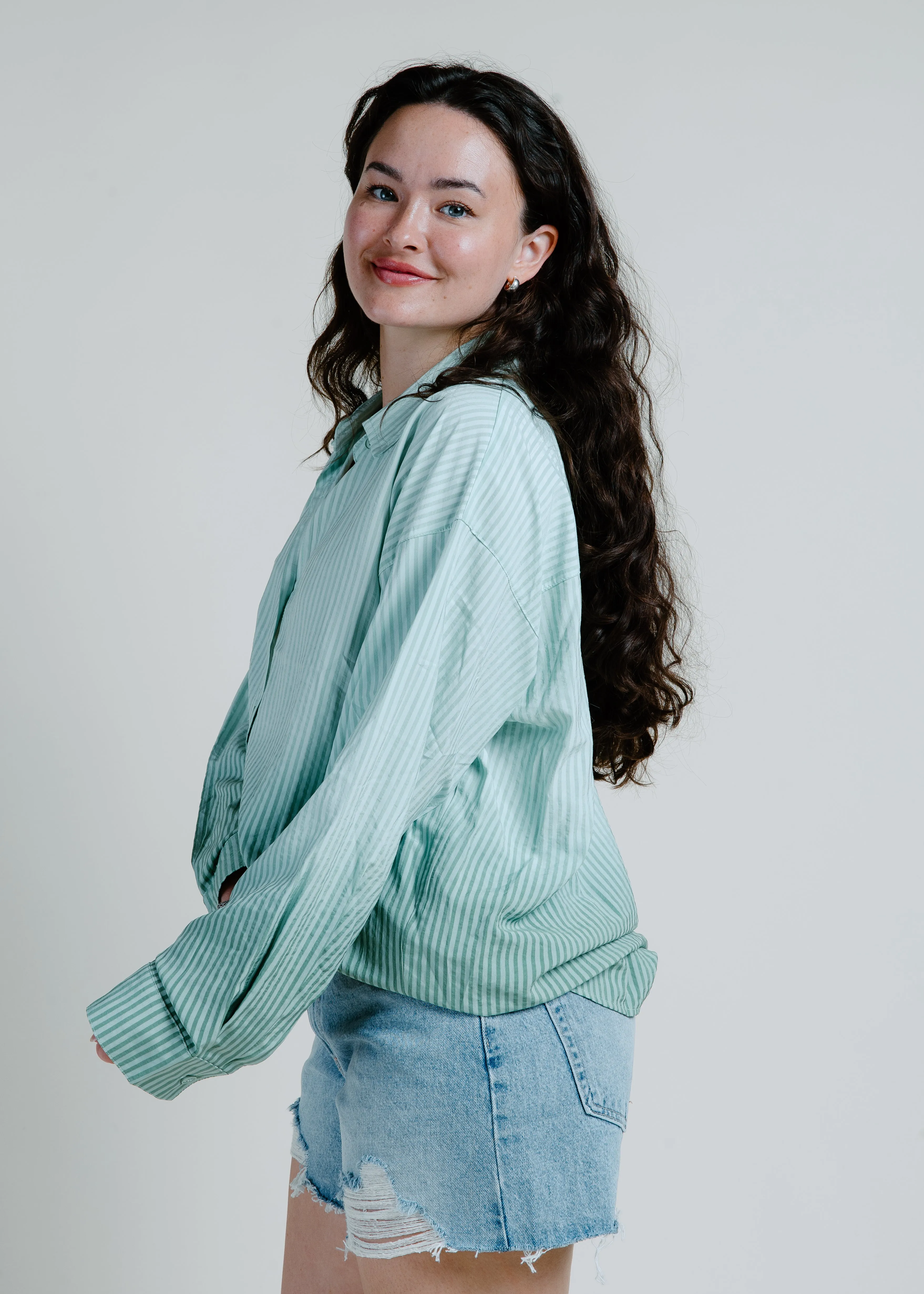 Kimber Striped Ombre Button Down - Green sold by Vinnie Louise product image thumbnail 3