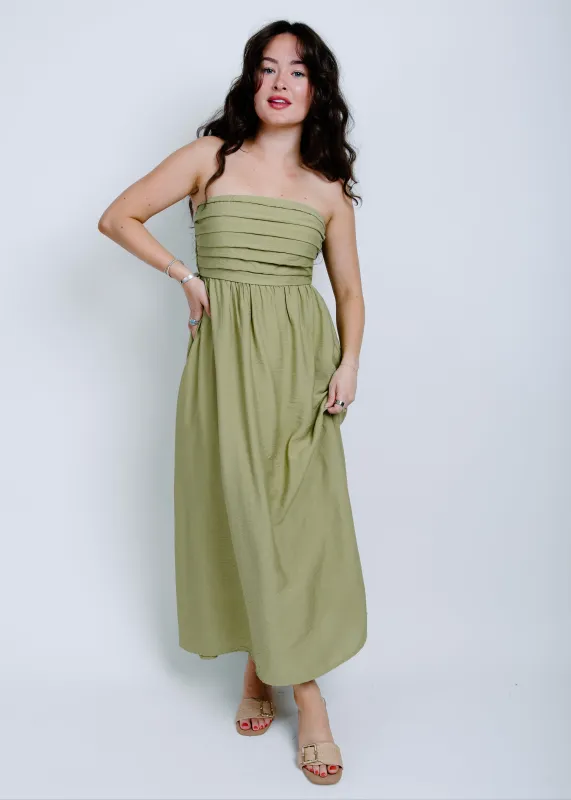 Matcha Strapless Midi Dress sold by Vinnie Louise