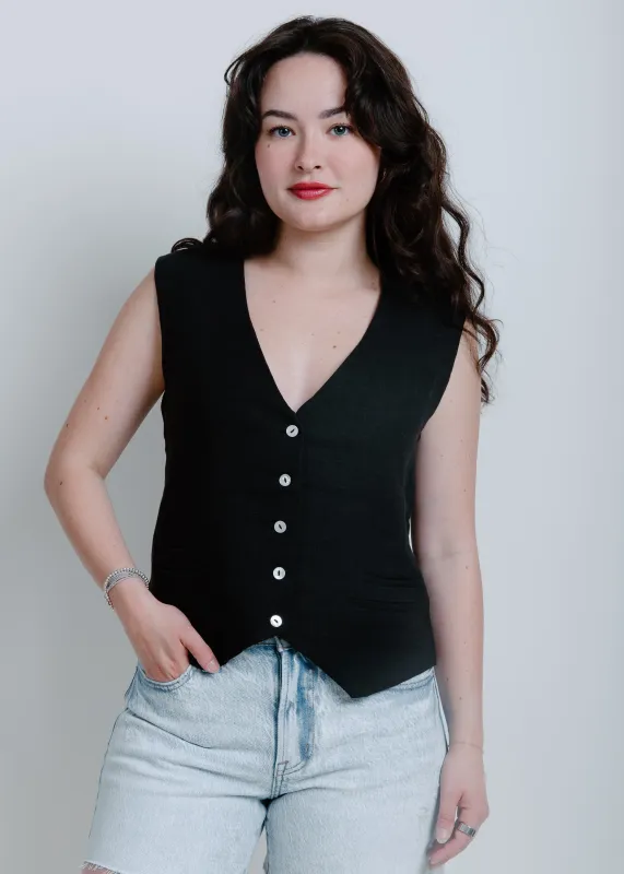 Out To Lunch Vest Top - Black sold by Vinnie Louise