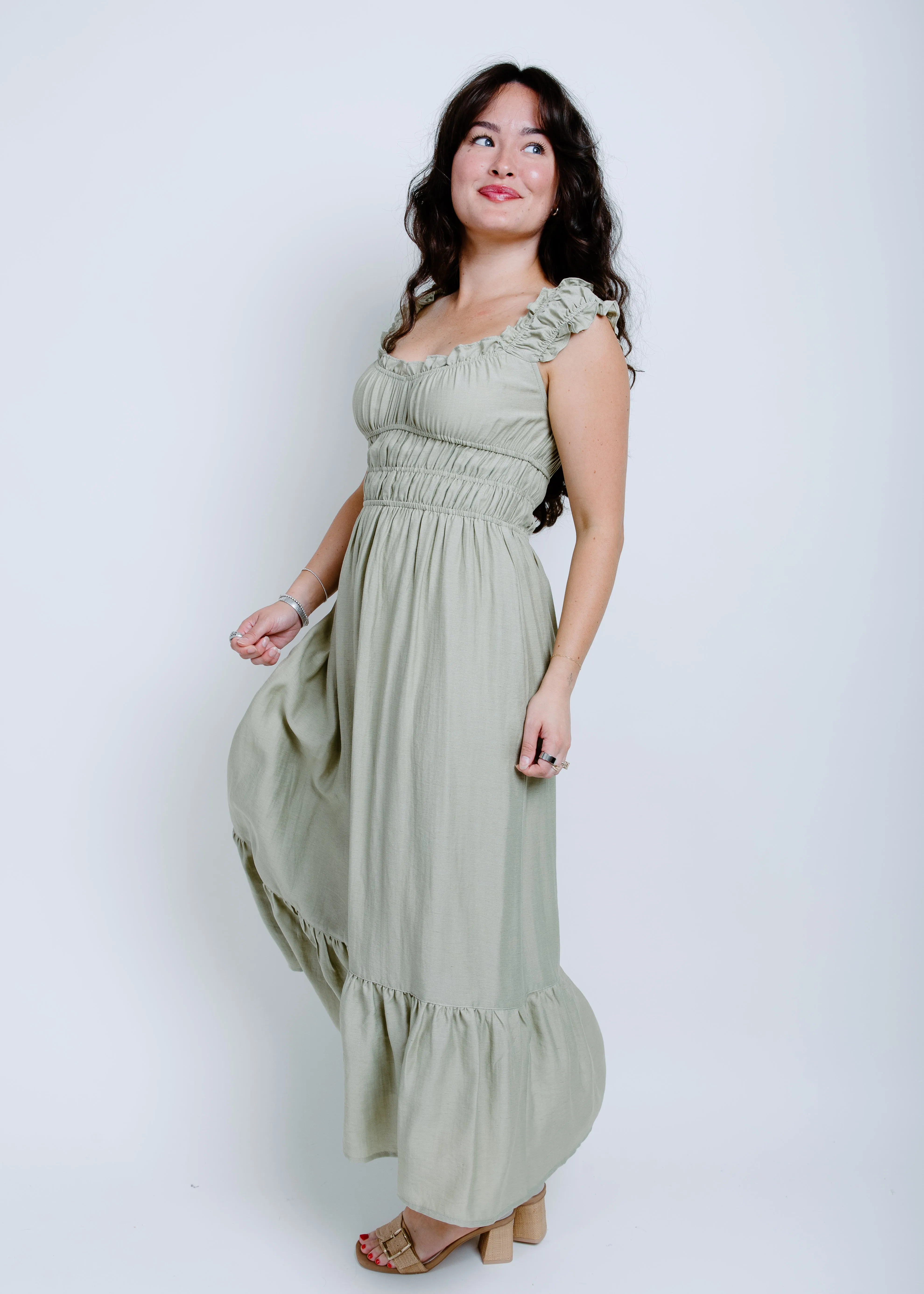 Ellias Midi Dress - Olive sold by Vinnie Louise product image thumbnail 3