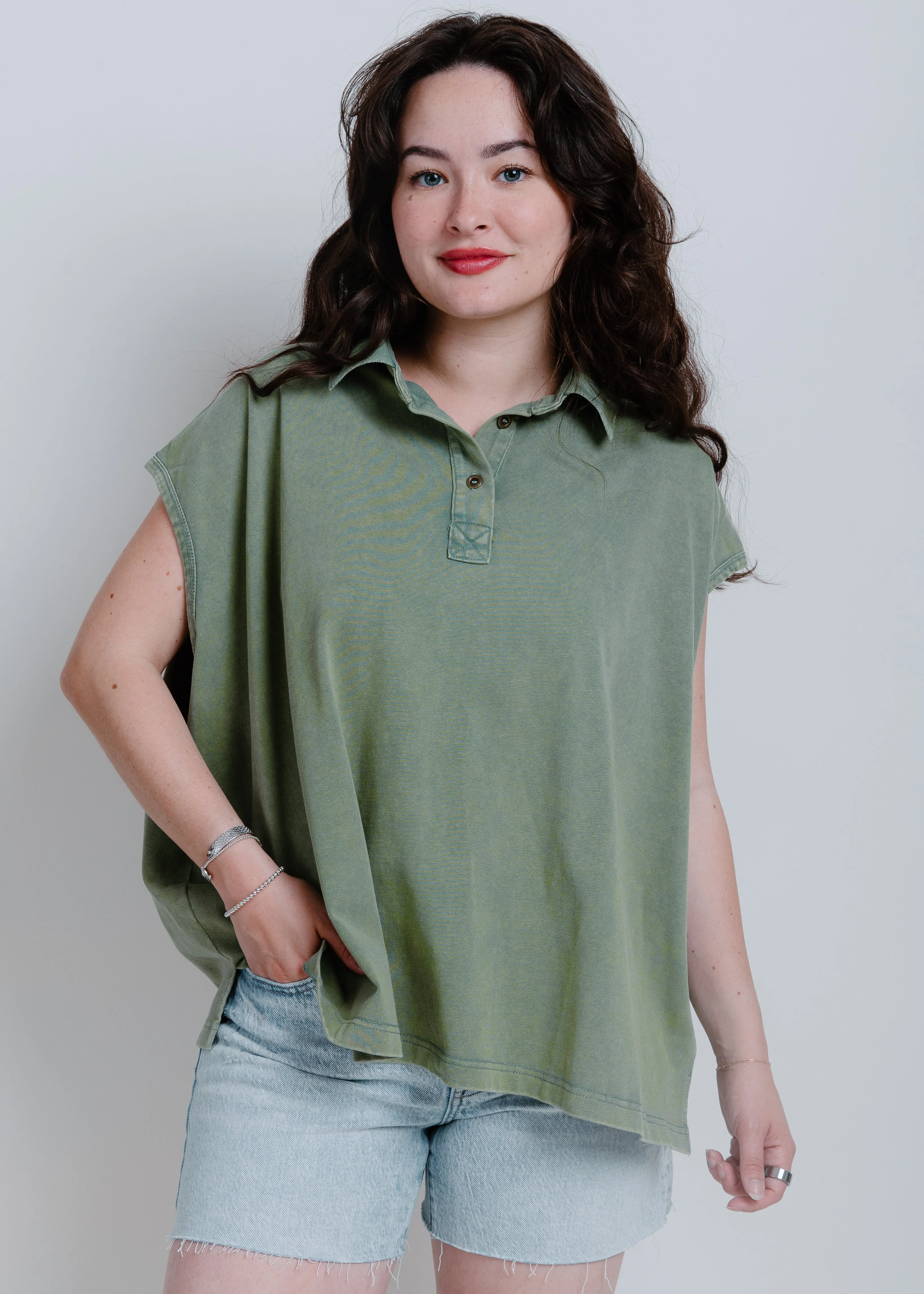 Ronnie Top - Green sold by Vinnie Louise