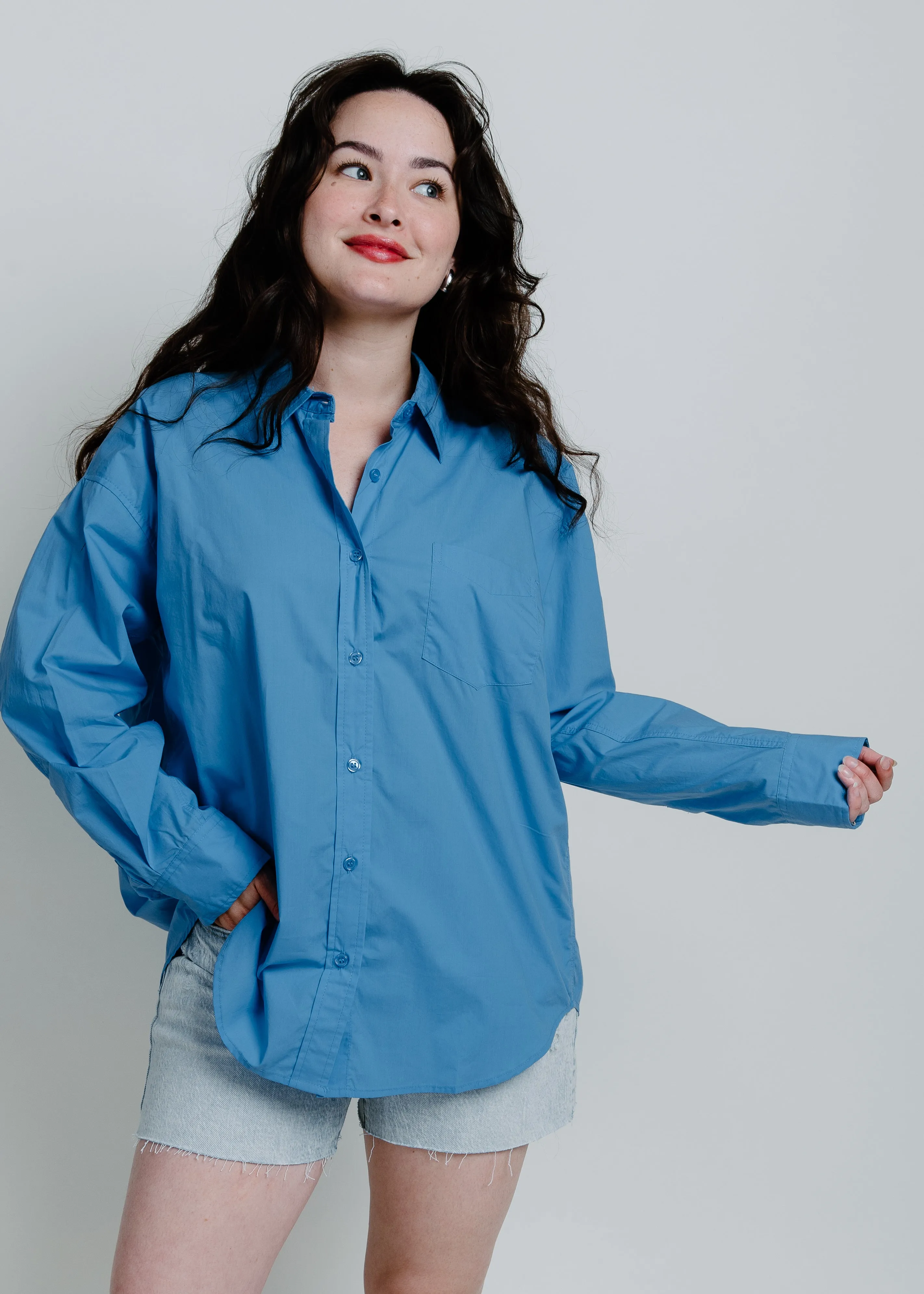 Milana Button Down Top - Blue sold by Vinnie Louise product image thumbnail 2