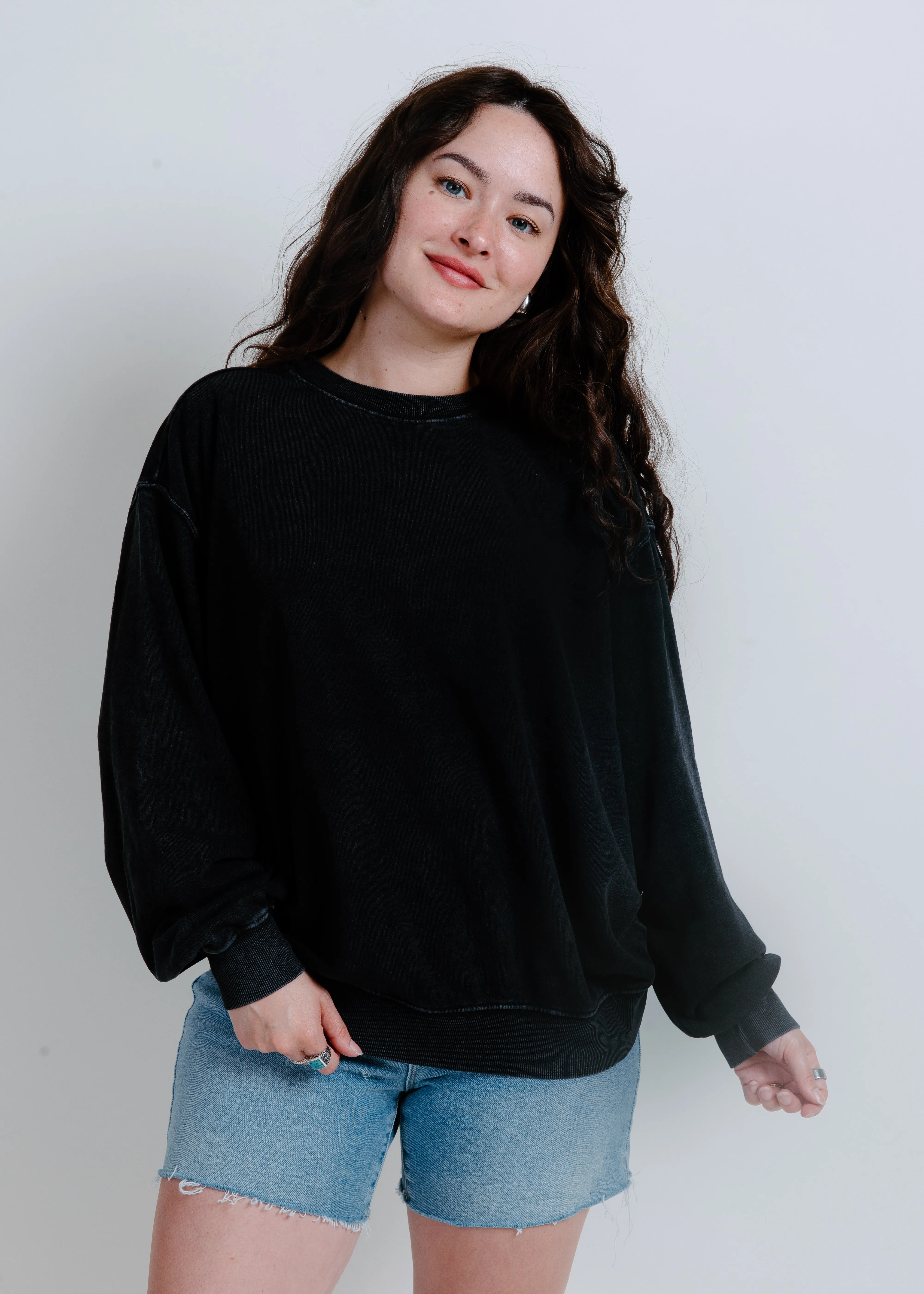 Poppy Crewneck - Black sold by Vinnie Louise