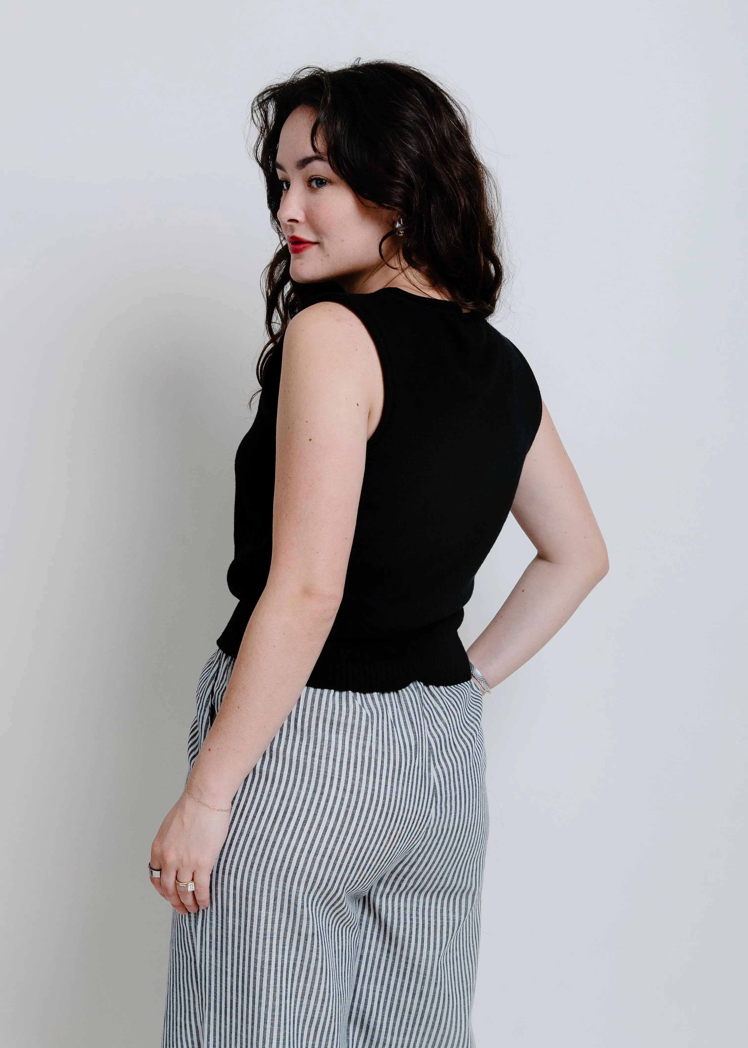 Taylar Knit Button Down Vest - Black sold by Vinnie Louise product image thumbnail 5