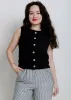 Taylar Knit Button Down Vest - Black sold by Vinnie Louise