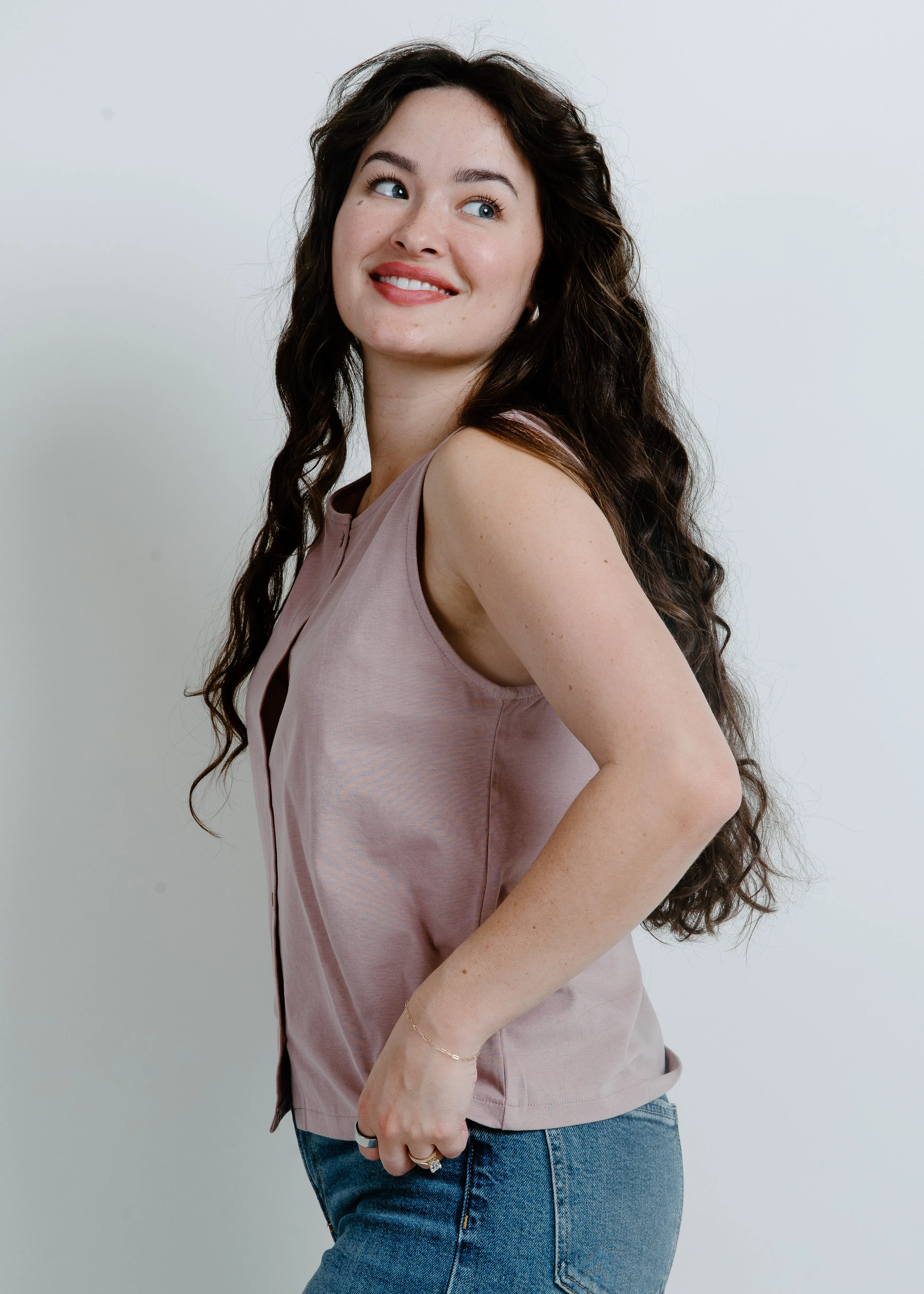 Mia Knit Tank - Mauve sold by Vinnie Louise product image thumbnail 2