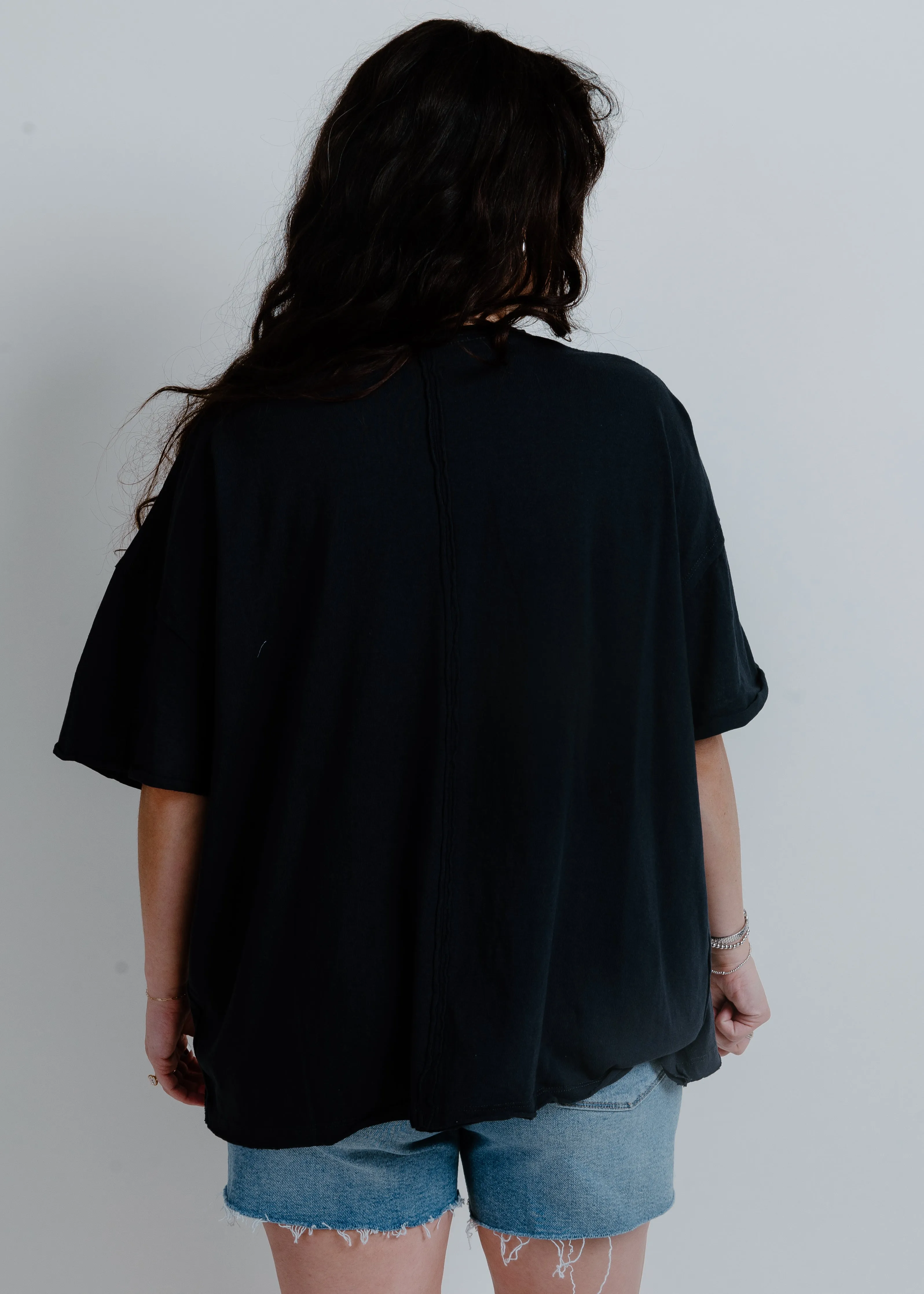 Shiloh Raw Hem Tee - Onyx sold by Vinnie Louise product image thumbnail 3