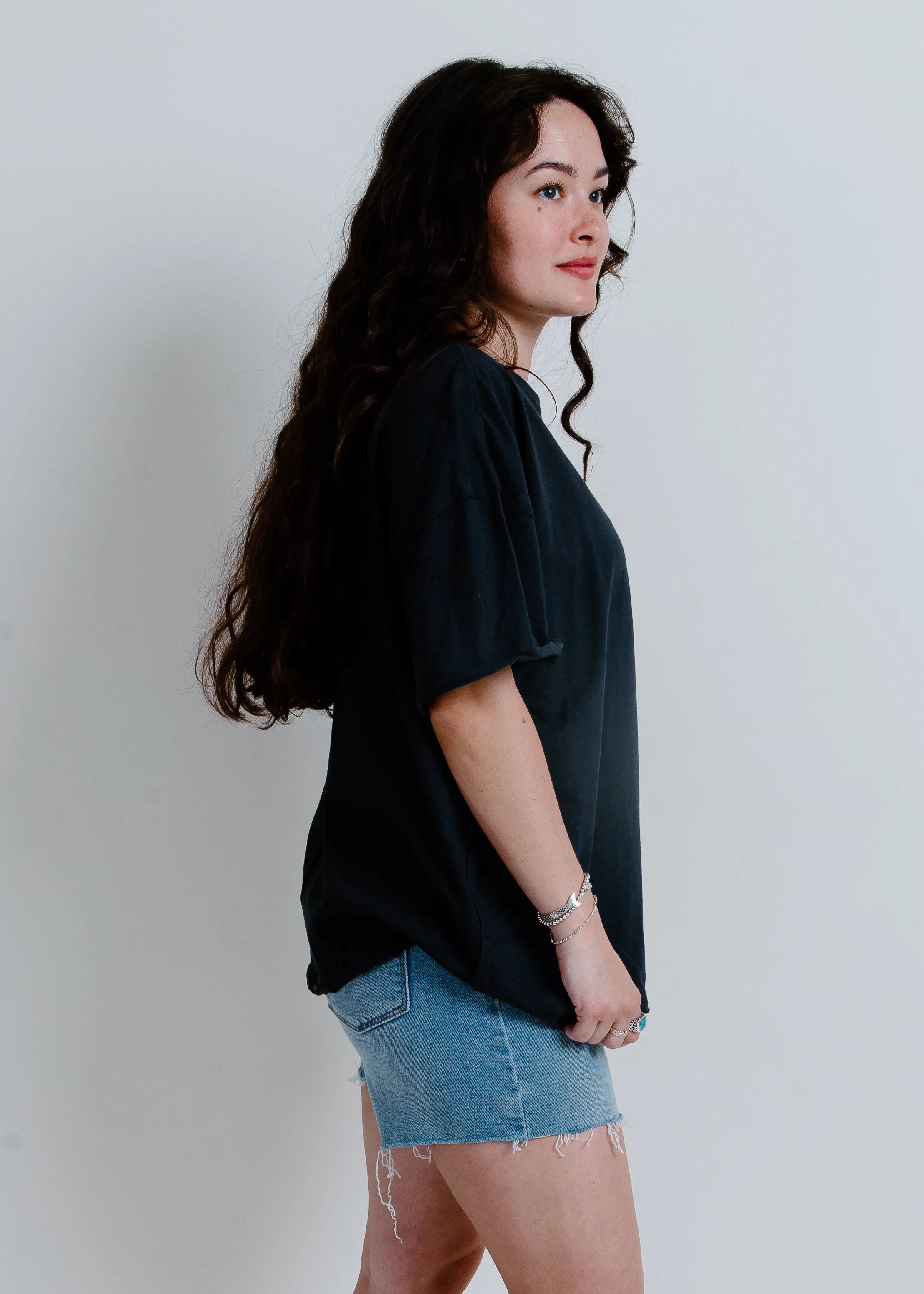 Shiloh Raw Hem Tee - Onyx sold by Vinnie Louise product image thumbnail 2