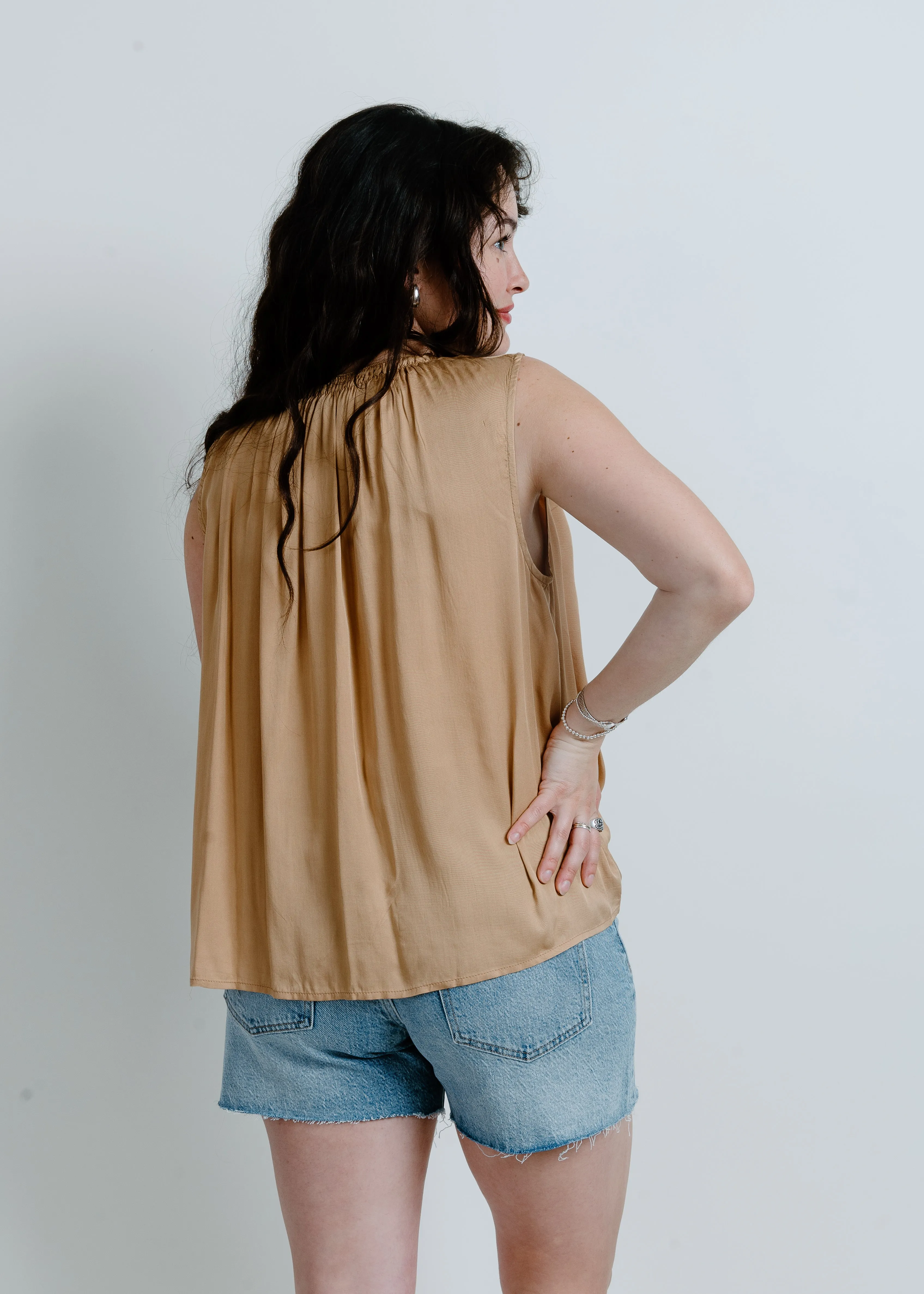 Maia Sleeveless Blouse - Camel sold by Vinnie Louise product image thumbnail 3