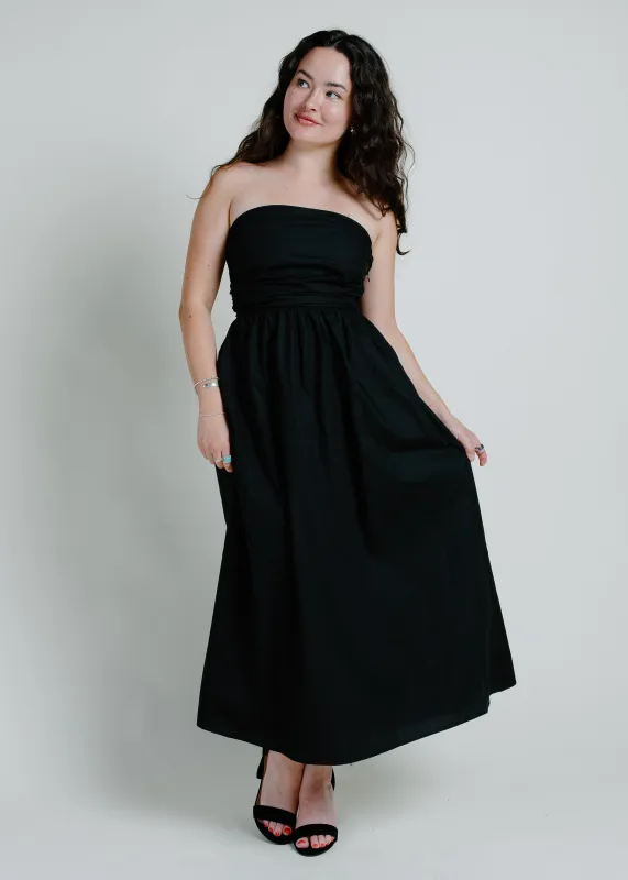Mixed Signals Strapless Midi Dress - Black sold by Vinnie Louise