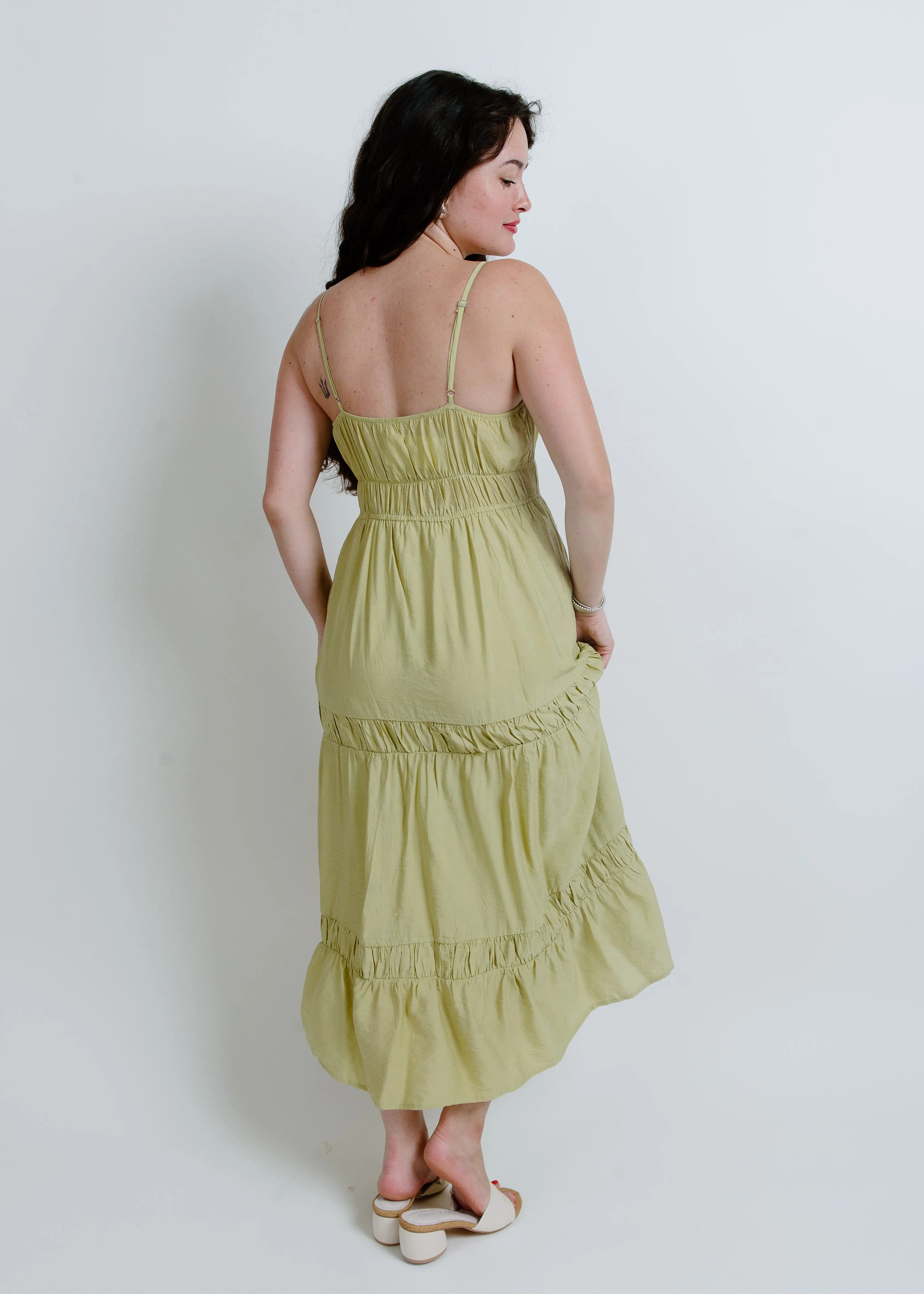 Janelle Tiered Midi Dress - Kiwi sold by Vinnie Louise product image thumbnail 3