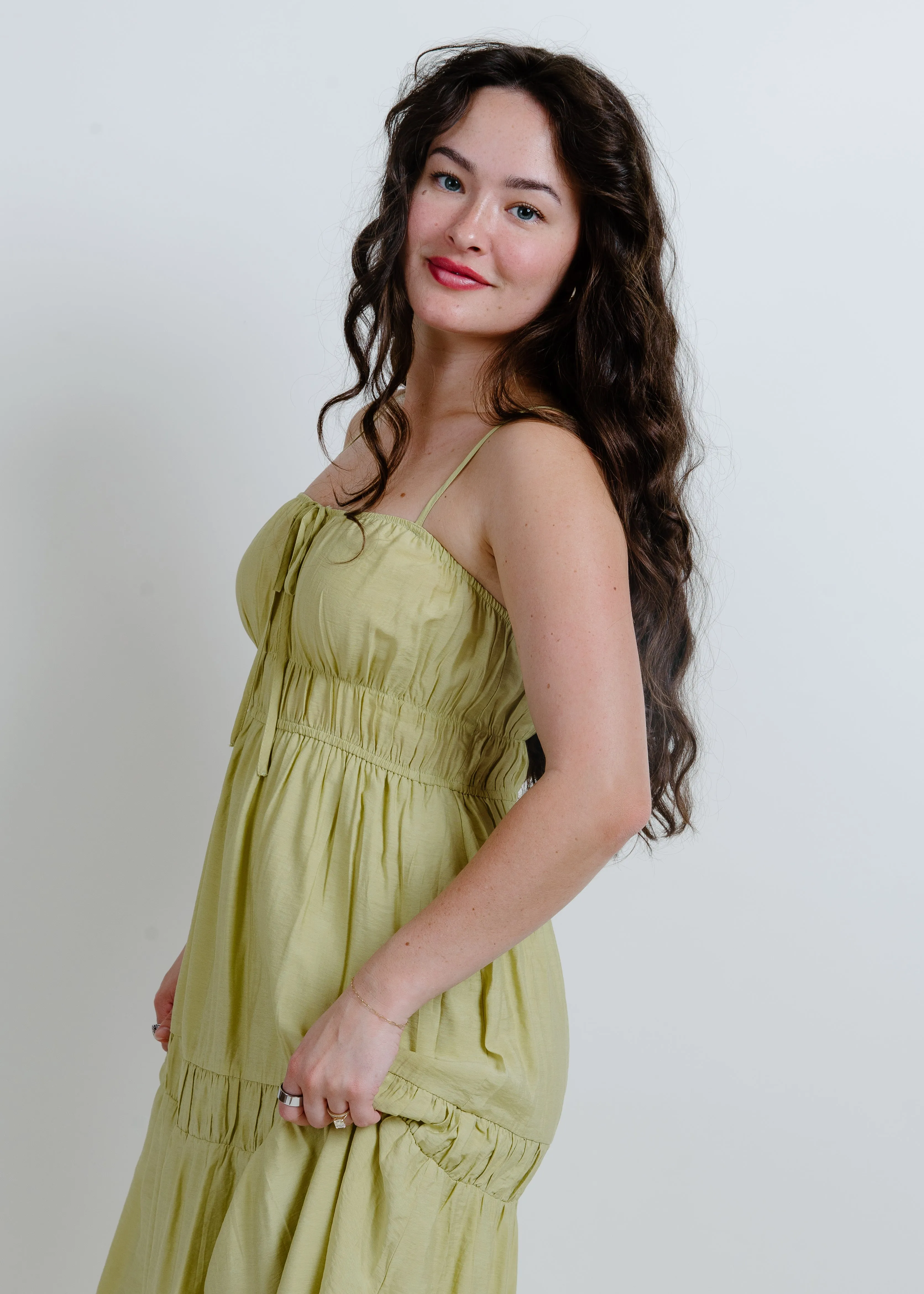 Janelle Tiered Midi Dress - Kiwi sold by Vinnie Louise product image thumbnail 4