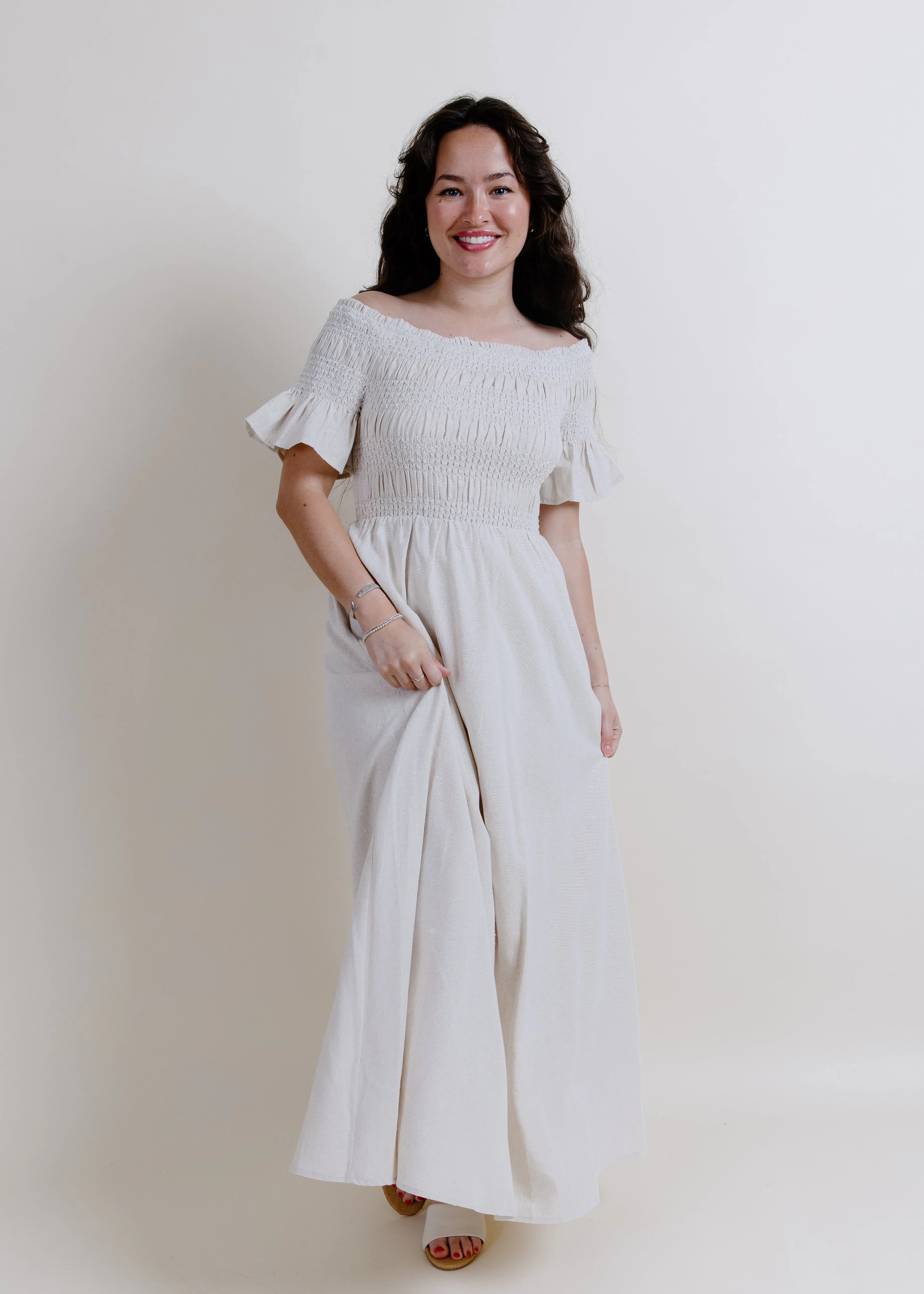 Lina Linen Maxi Dress sold by Vinnie Louise