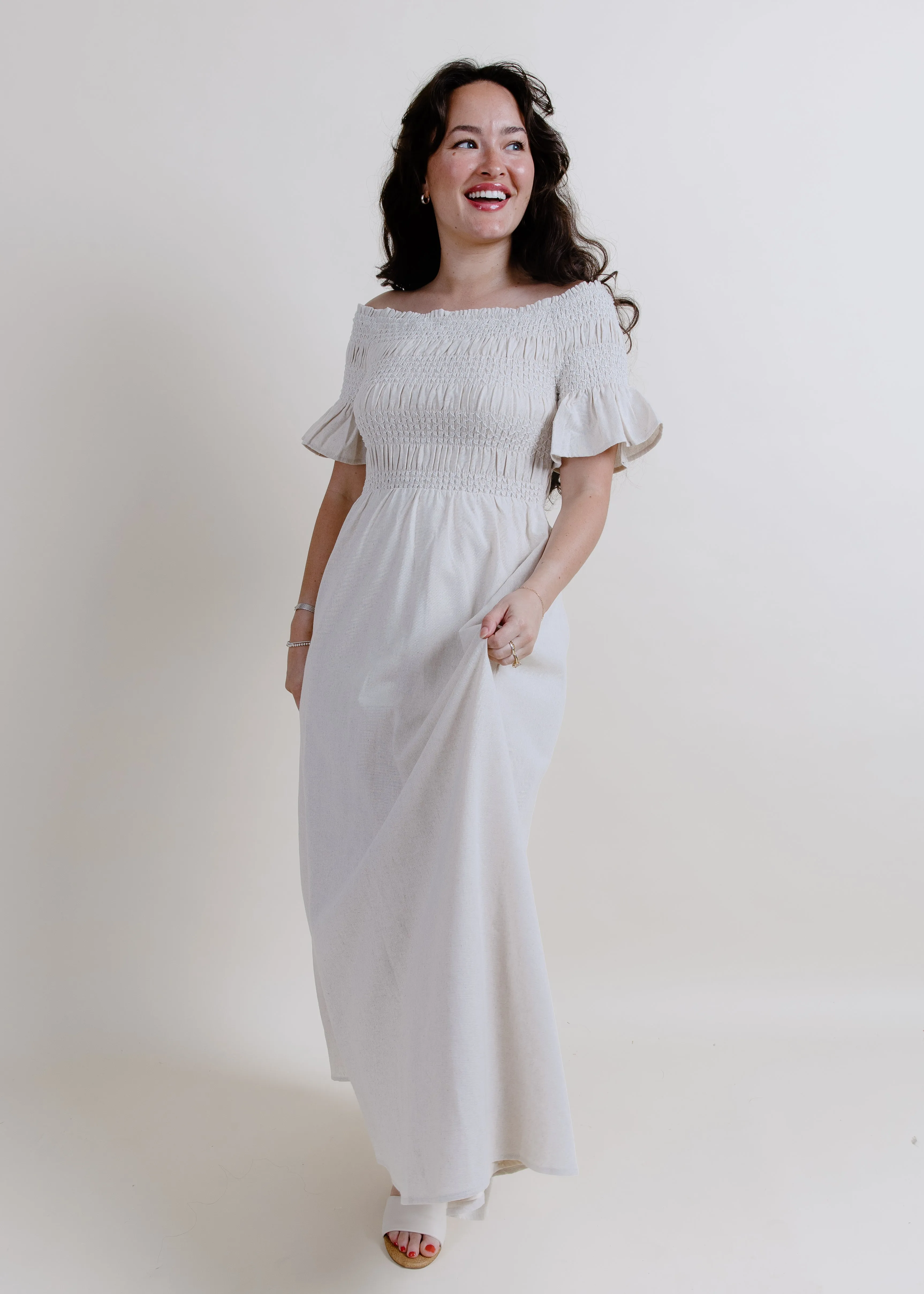 Lina Linen Maxi Dress sold by Vinnie Louise product image thumbnail 4