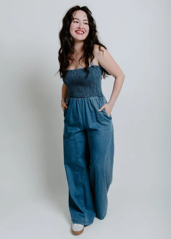 Jennie Smocked Wide Leg Jumpsuit sold by Vinnie Louise