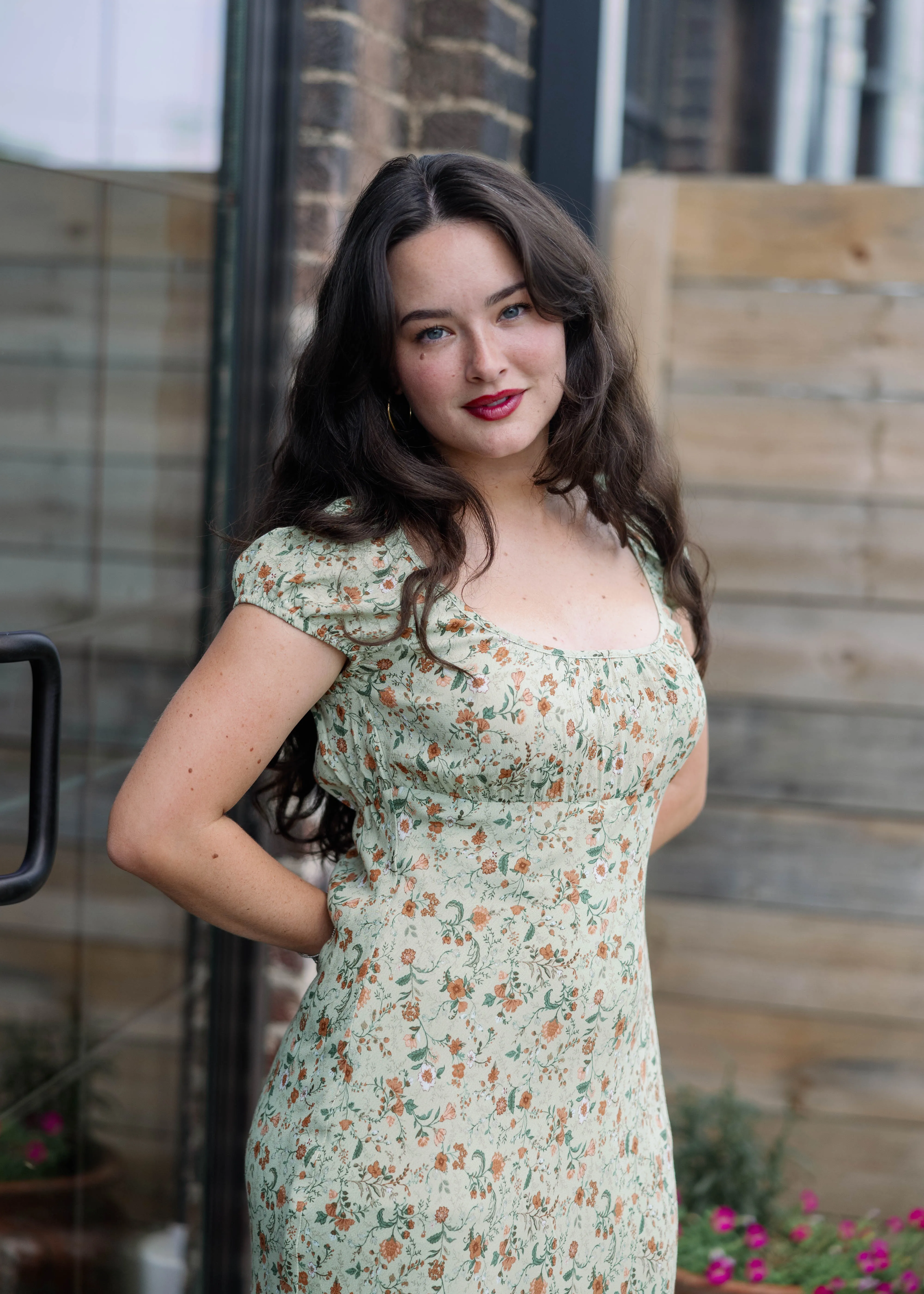 Olive Floral Midi Dress sold by Vinnie Louise product image thumbnail 3