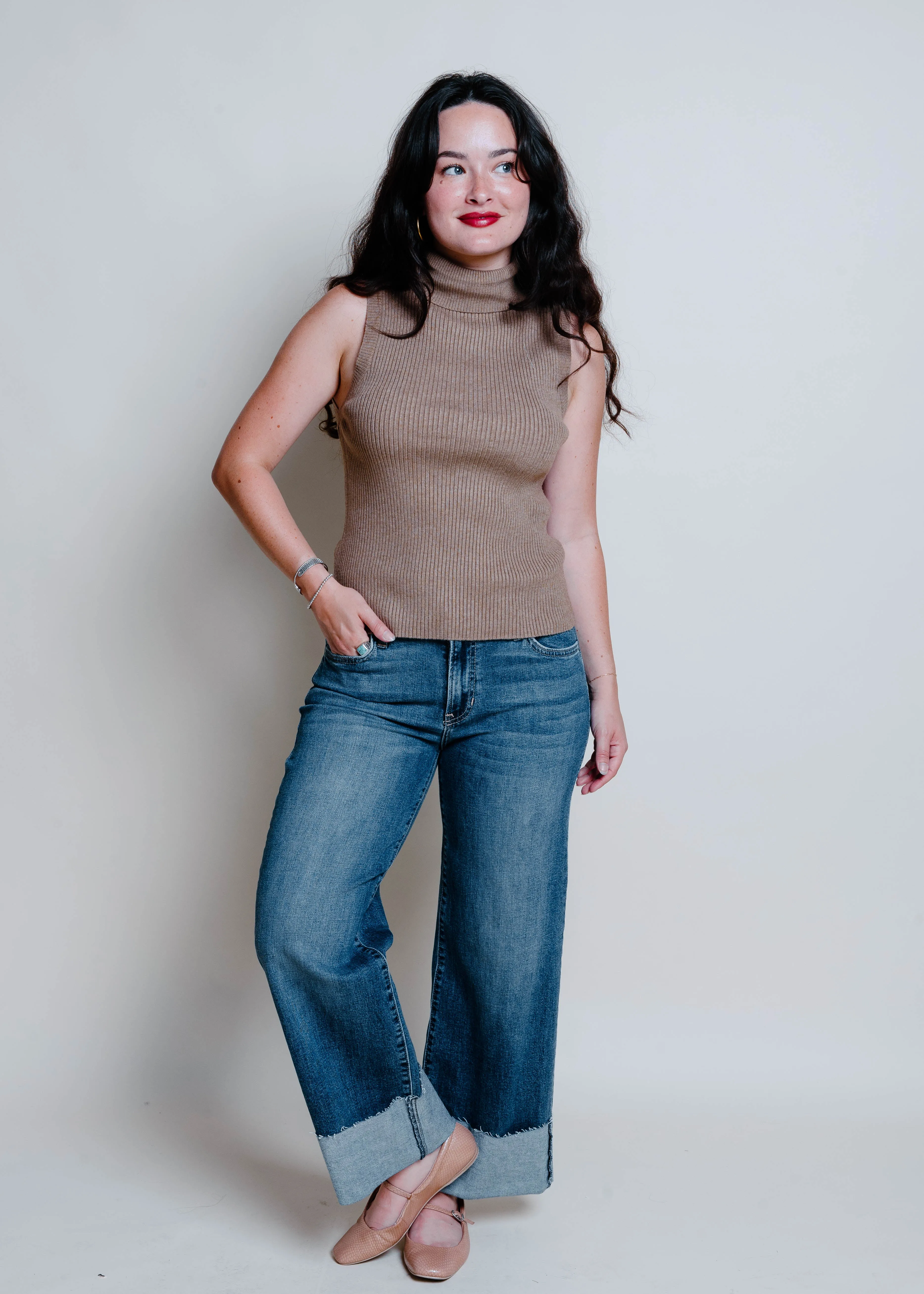 Milana Cuffed Wide Leg Denim sold by Vinnie Louise