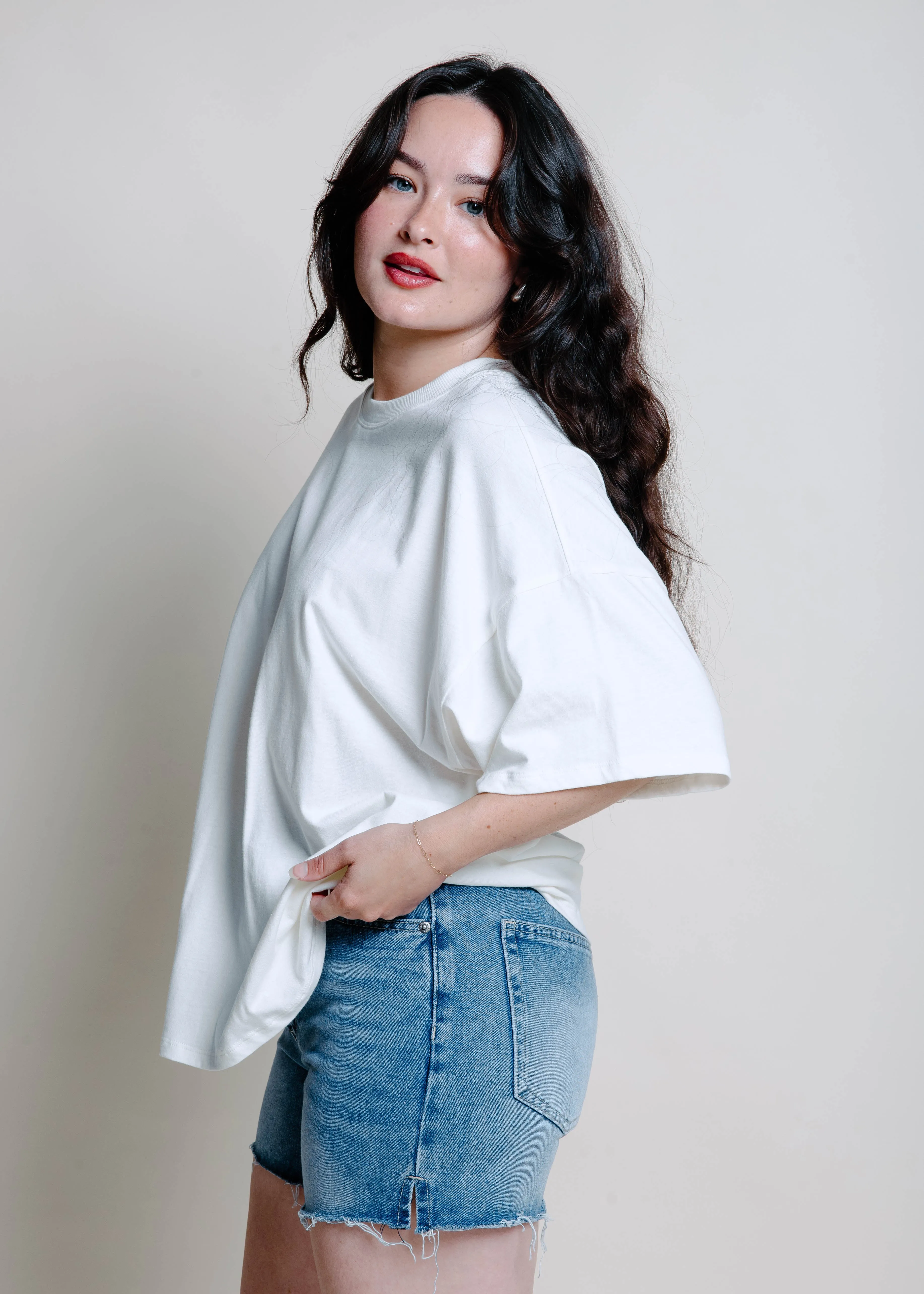 Simple Town Oversized Tee - Cream sold by Vinnie Louise product image thumbnail 3