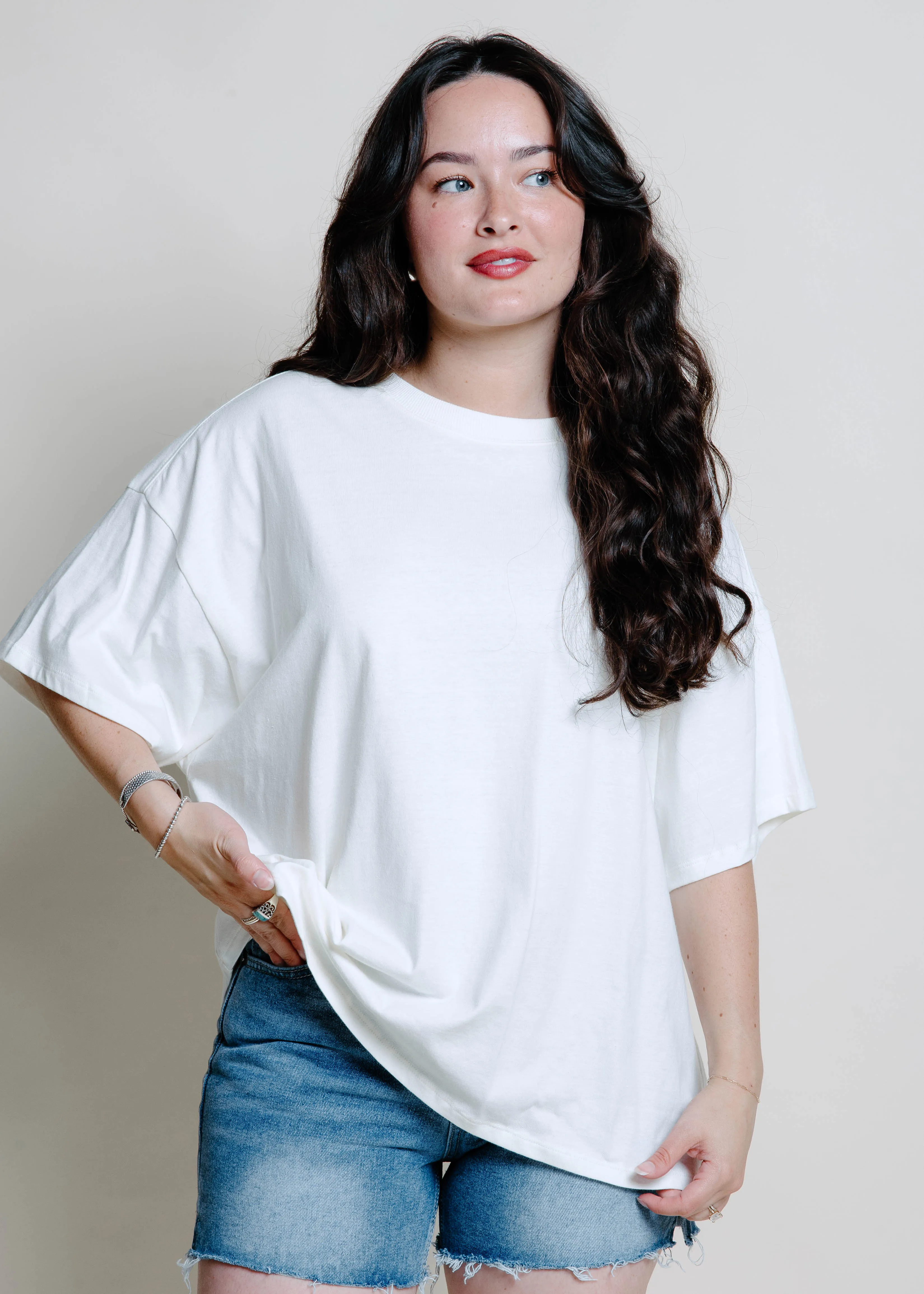 Simple Town Oversized Tee - Cream sold by Vinnie Louise