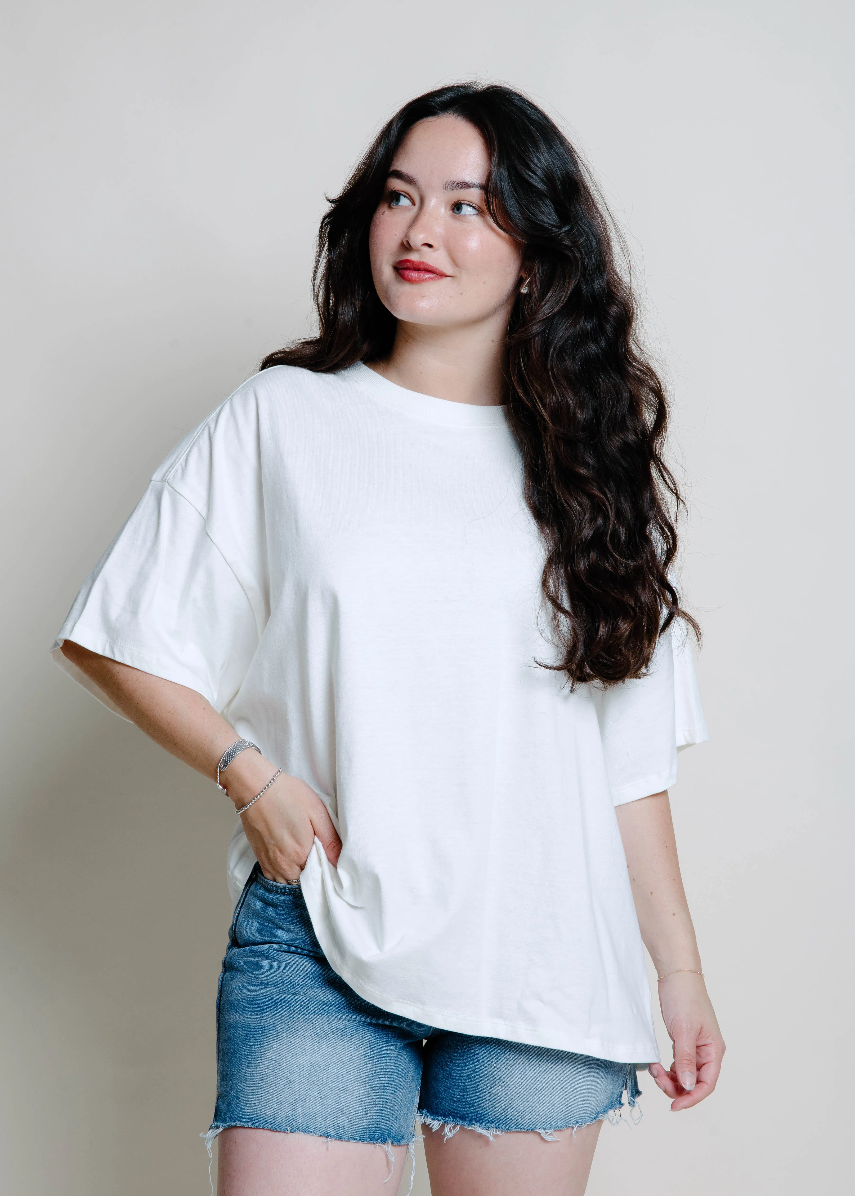 Simple Town Oversized Tee - Cream sold by Vinnie Louise product image thumbnail 2