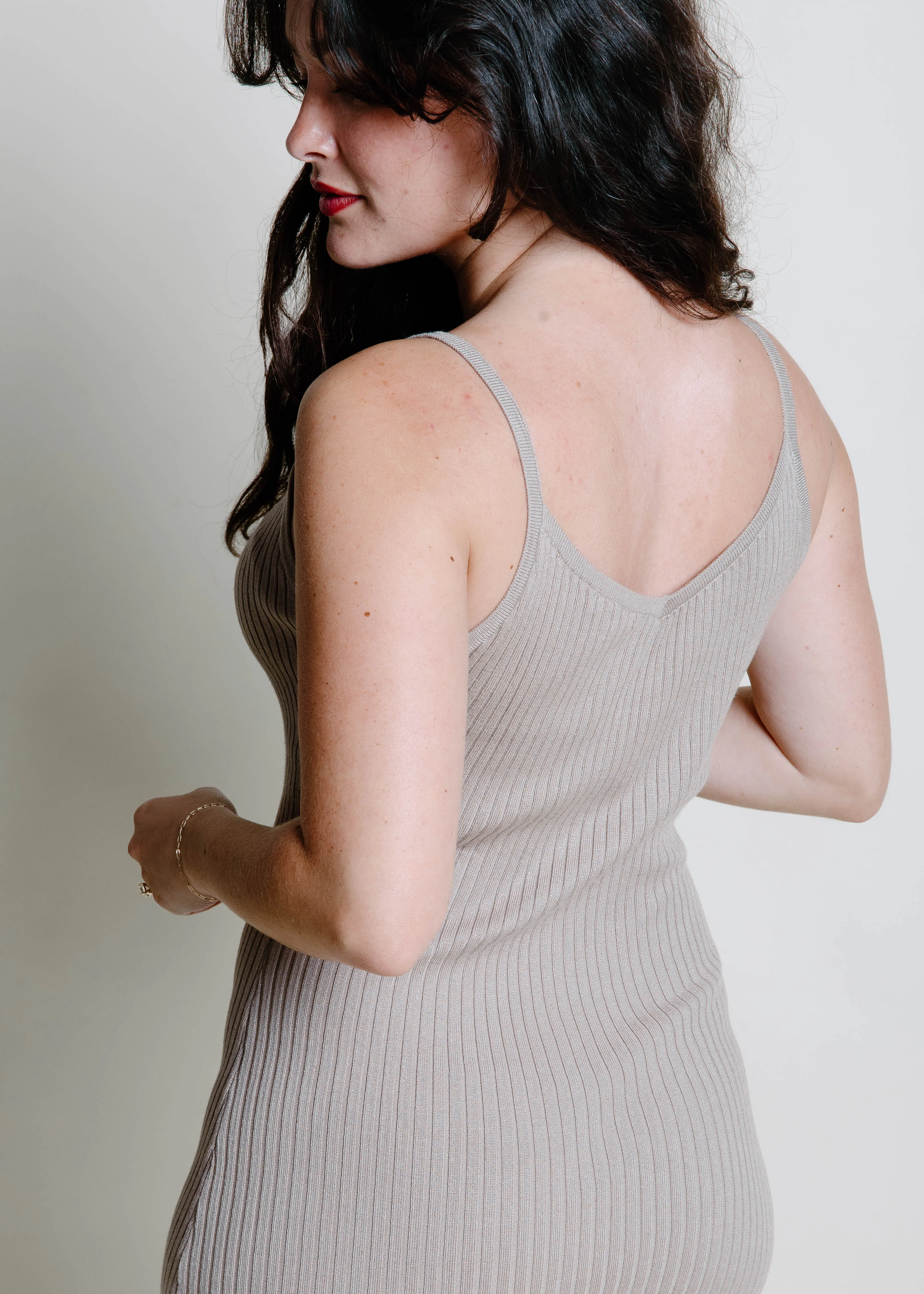 Avery Ribbed Midi Dress - Taupe sold by Vinnie Louise product image thumbnail 5