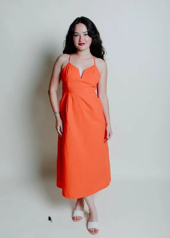 Lucille Midi Dress - Poppy sold by Vinnie Louise