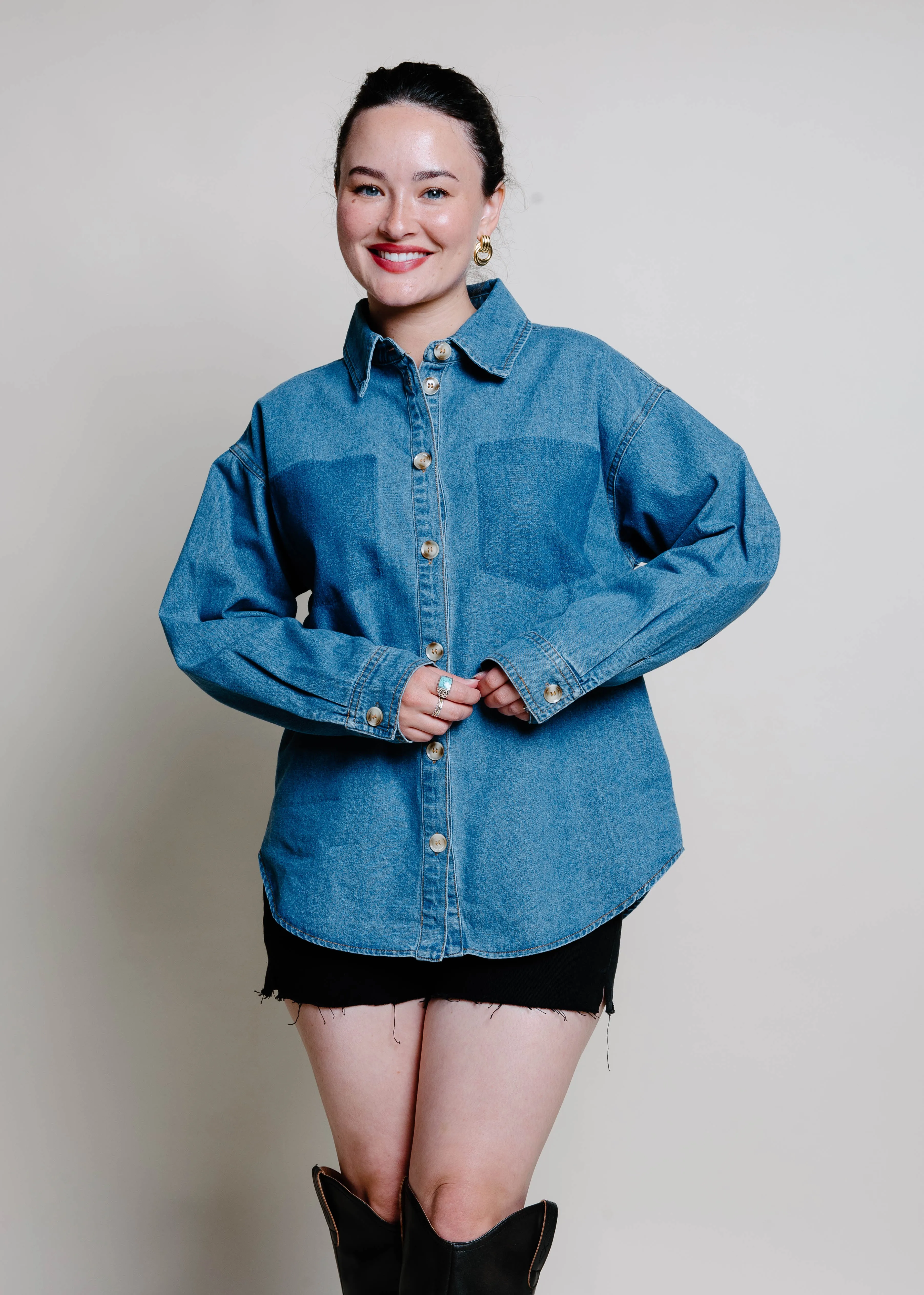 Daily Dose Of Denim Top sold by Vinnie Louise product image thumbnail 3