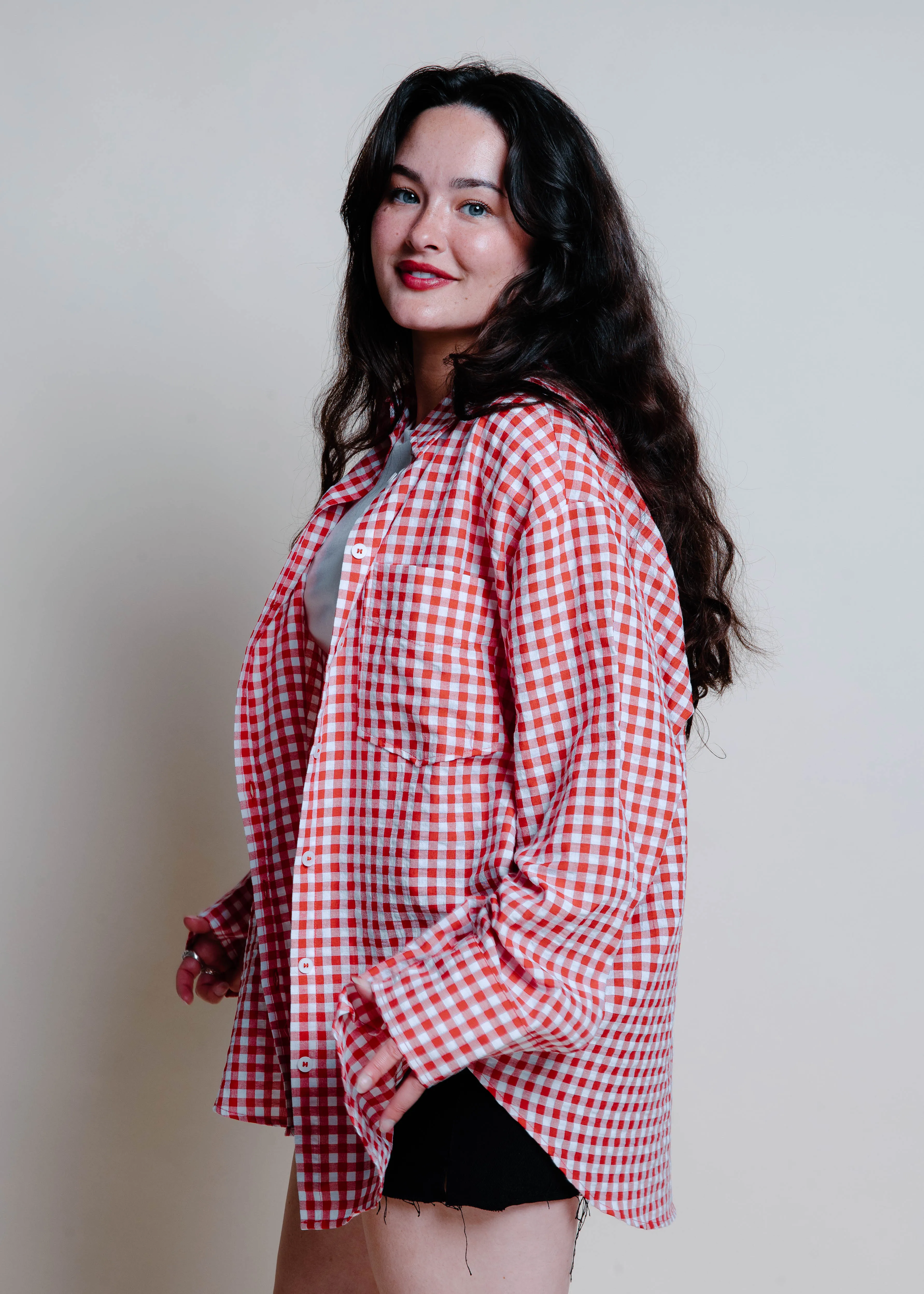 Countryside Gingham Button Down - Red sold by Vinnie Louise product image thumbnail 3