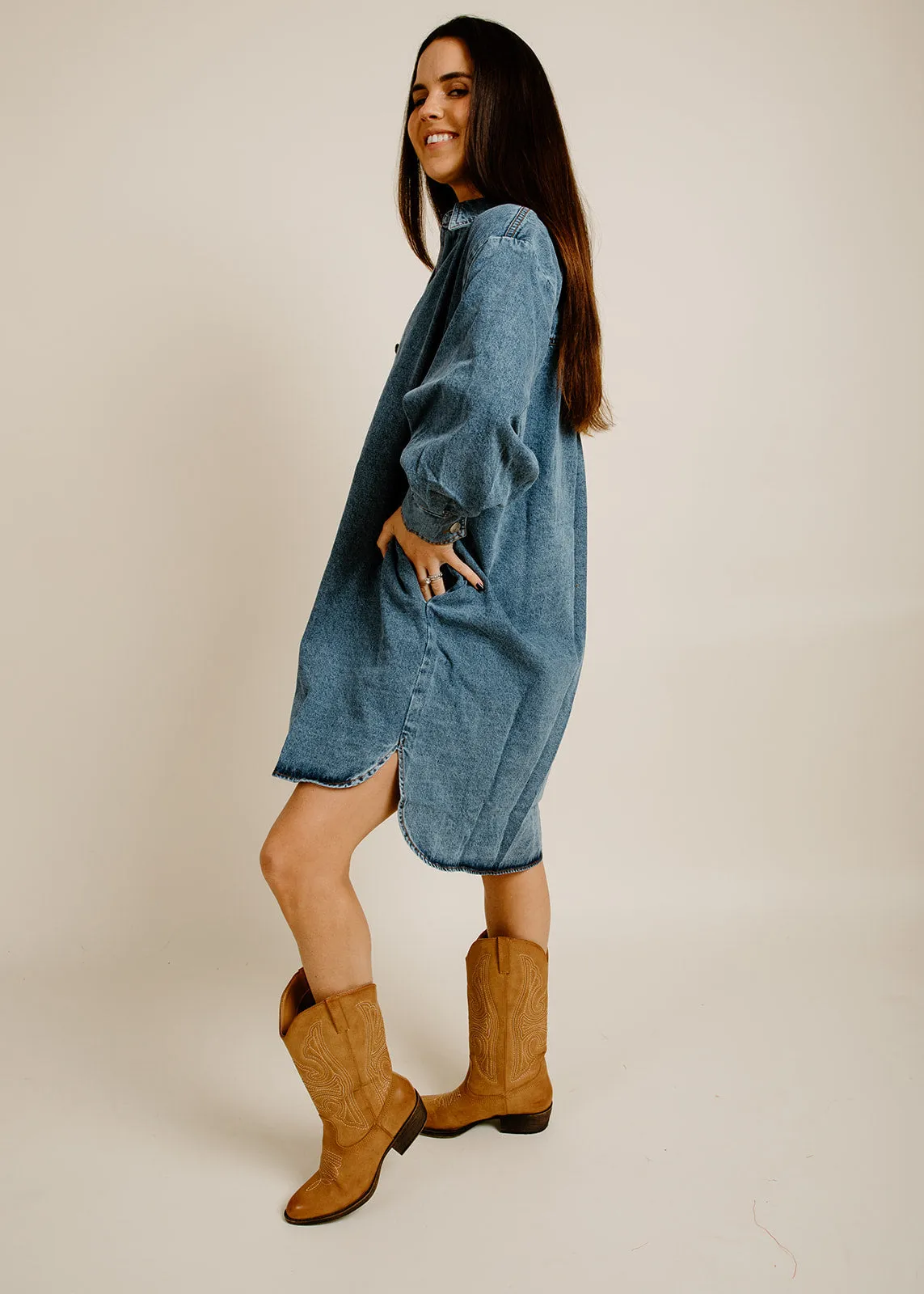 Lois Denim Shirt Dress sold by Vinnie Louise product image thumbnail 2