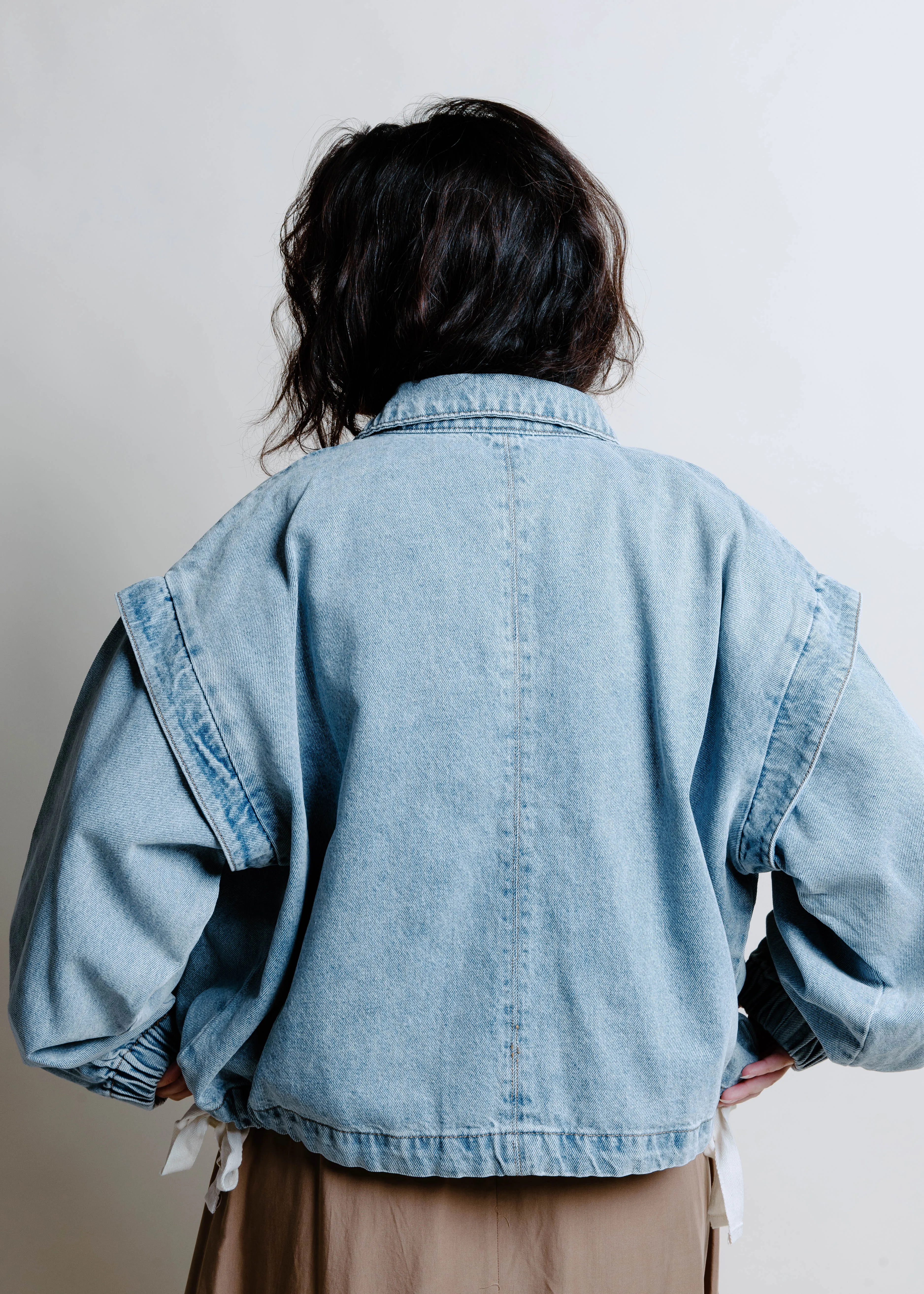Carol Oversized Denim Bomber Jacket sold by Vinnie Louise product image thumbnail 3