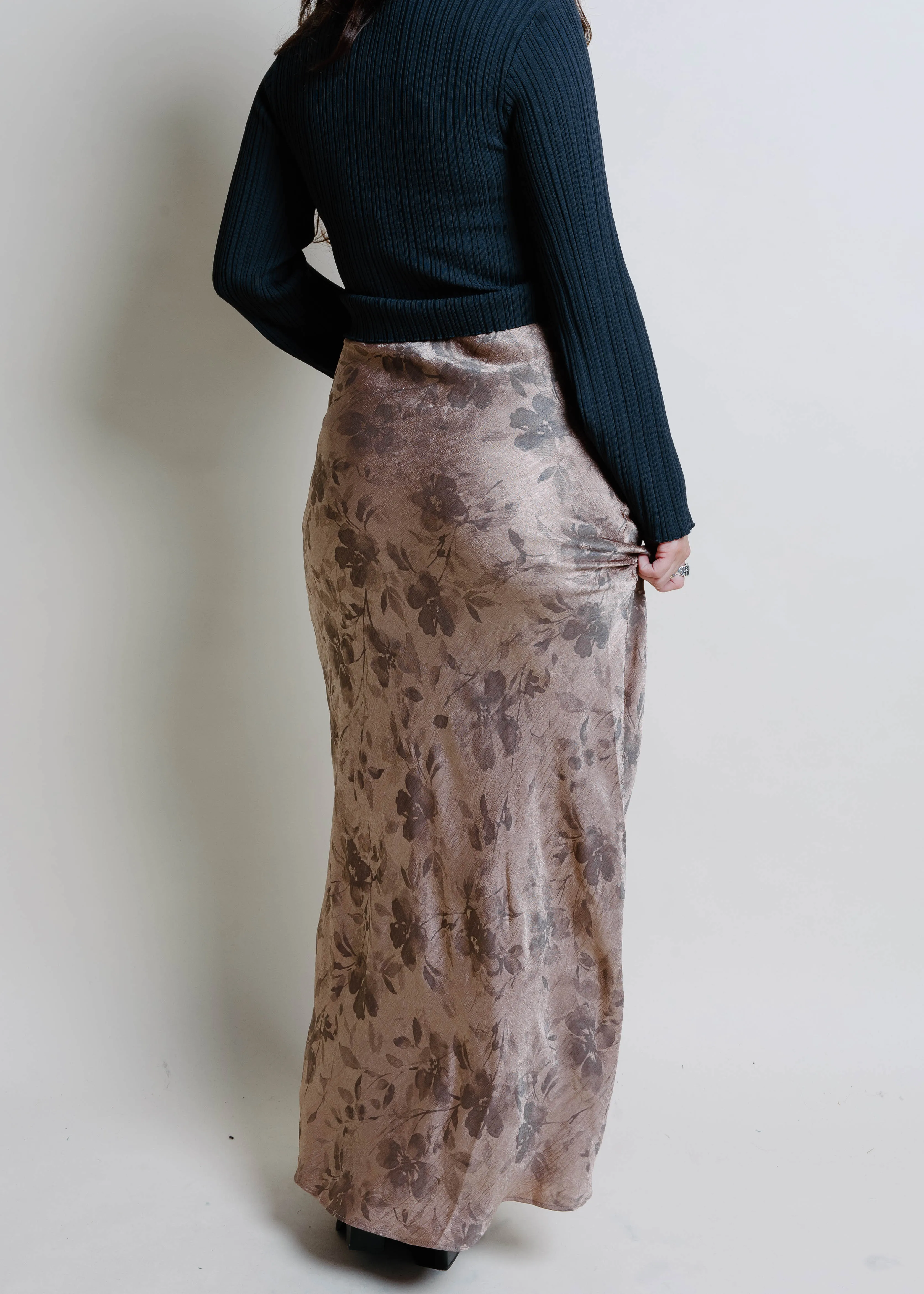 Jeanette Satin Floral Maxi Skirt sold by Vinnie Louise product image thumbnail 3