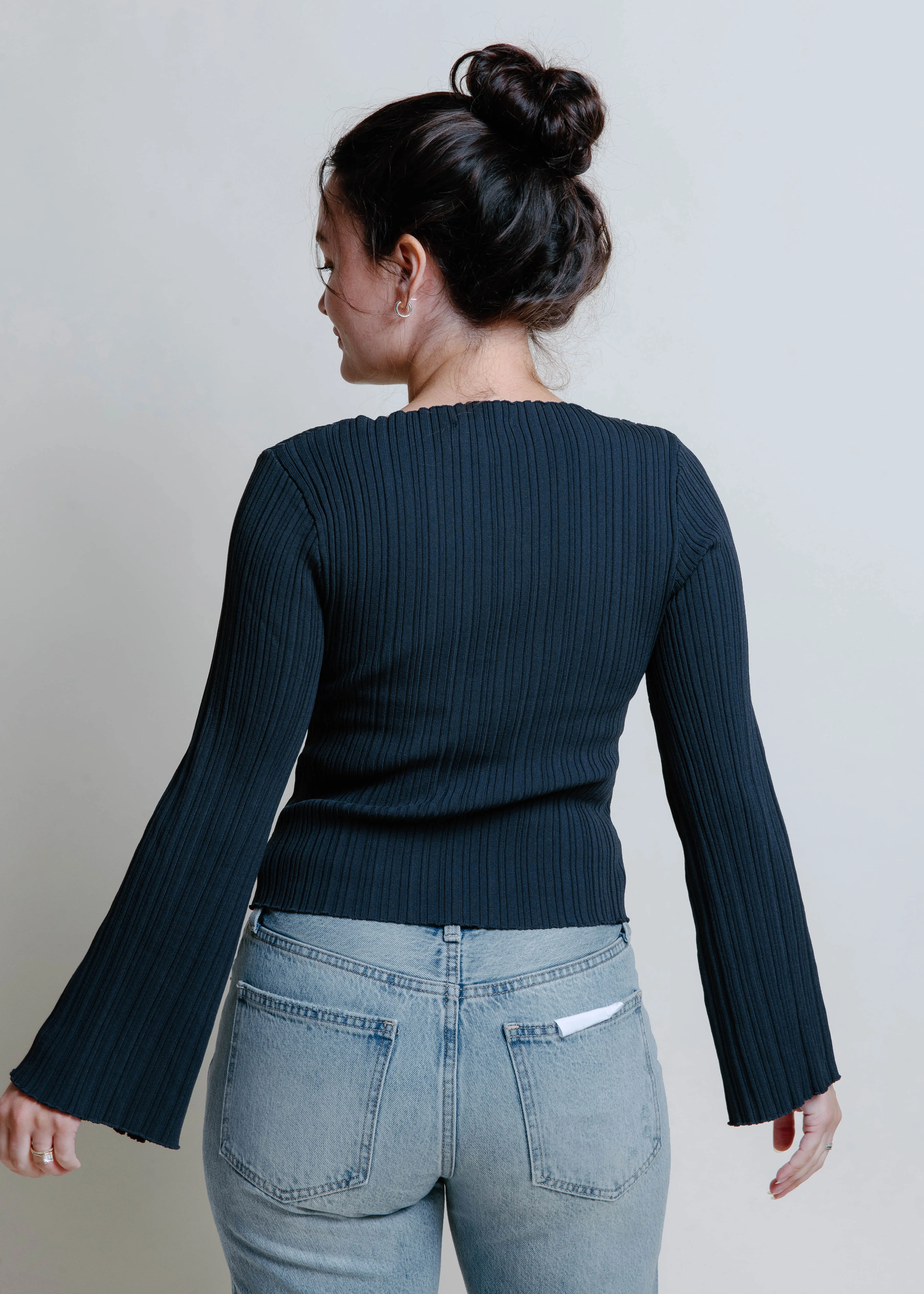 Mary Ribbed Knit Top - Charcoal sold by Vinnie Louise product image thumbnail 3