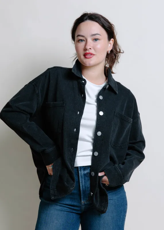 Moore Oversized Shacket - Charcoal made by BE COOL