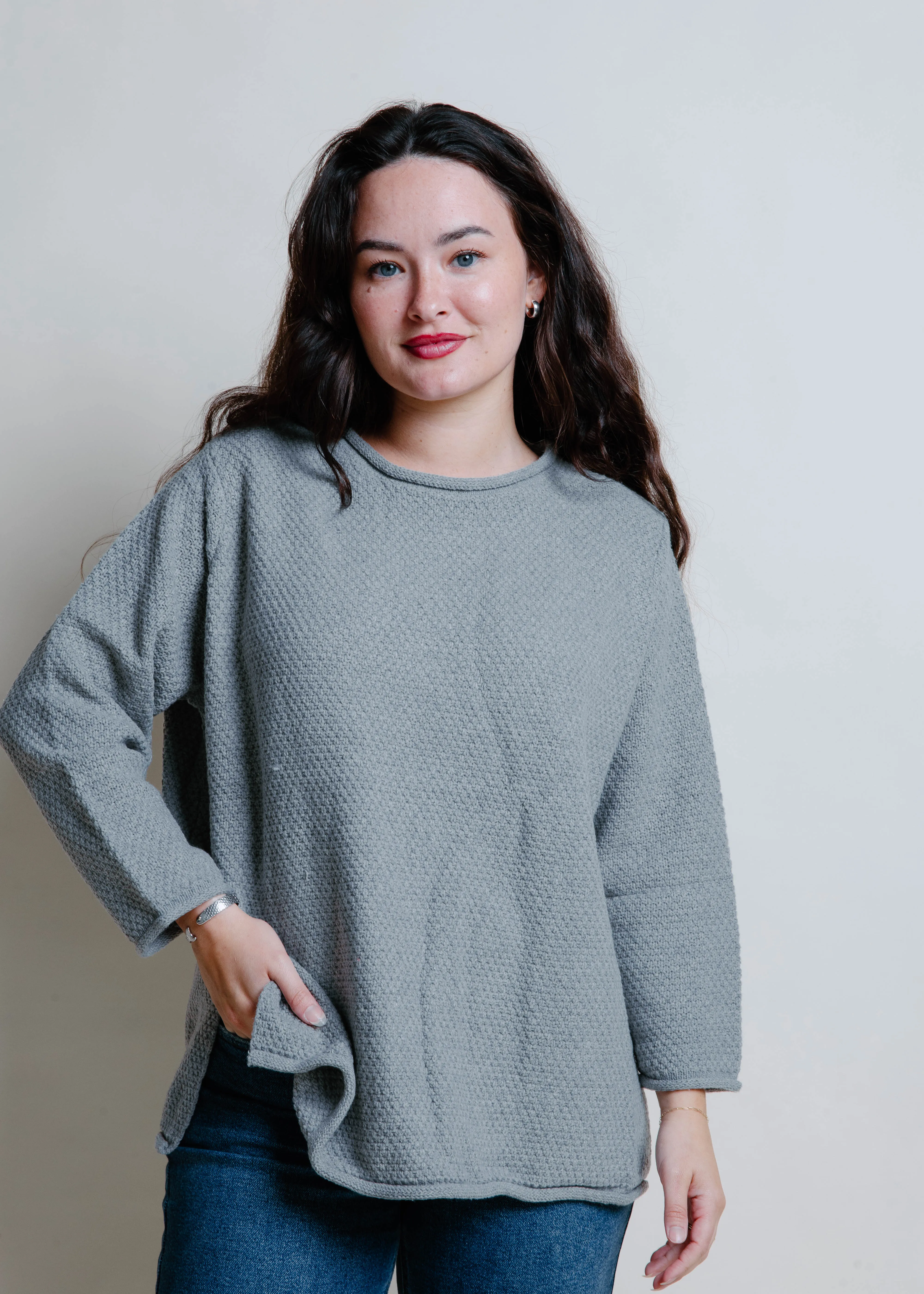 Lina Pullover Sweater - Cement sold by Vinnie Louise