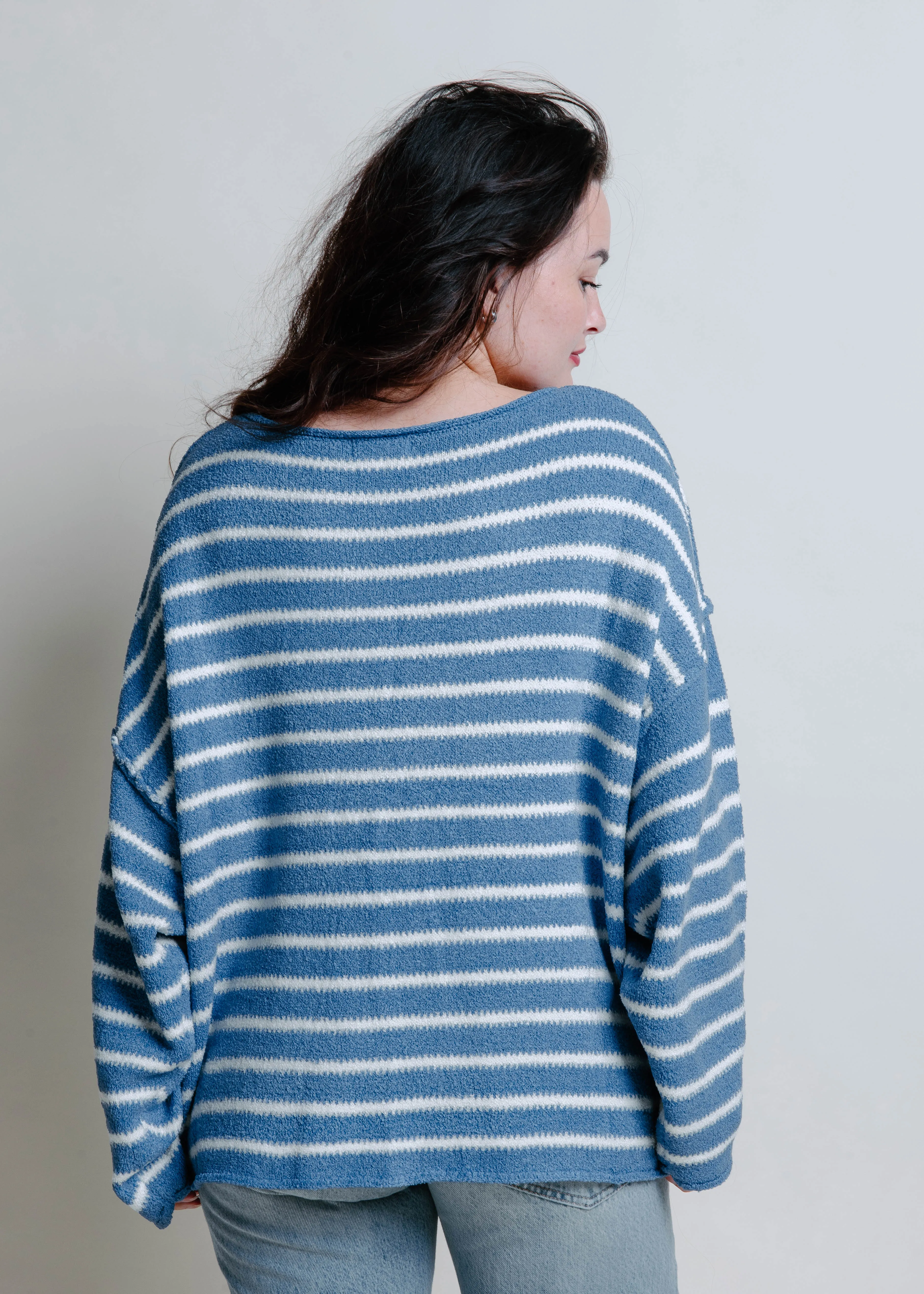 Manny Striped Knit Sweater - Blue sold by Vinnie Louise product image thumbnail 5