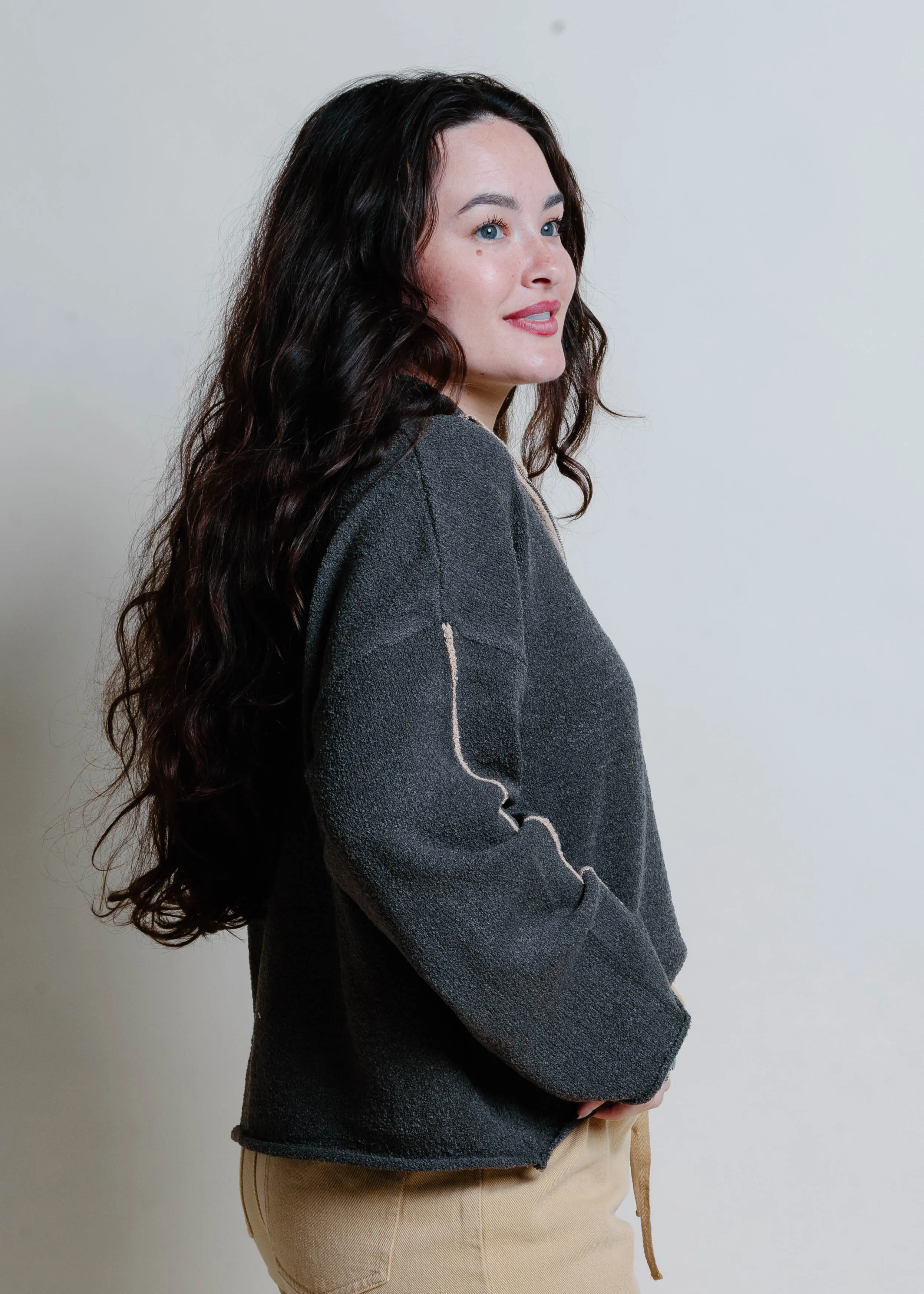 Rollie Half Zip Sweater - Charcoal sold by Vinnie Louise product image thumbnail 3