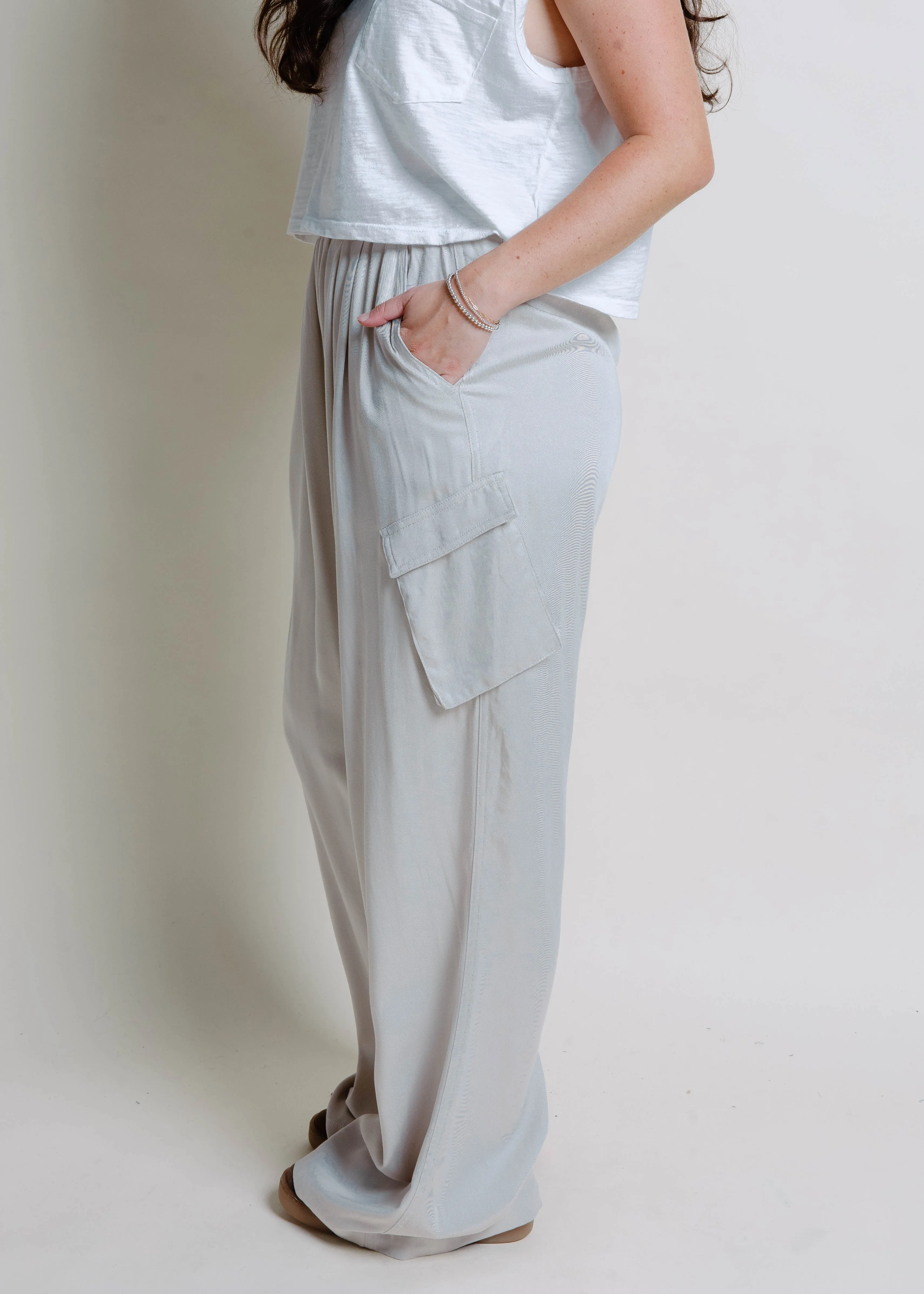 The Hillsboro Cargo Pants - Cloud sold by Vinnie Louise product image thumbnail 4